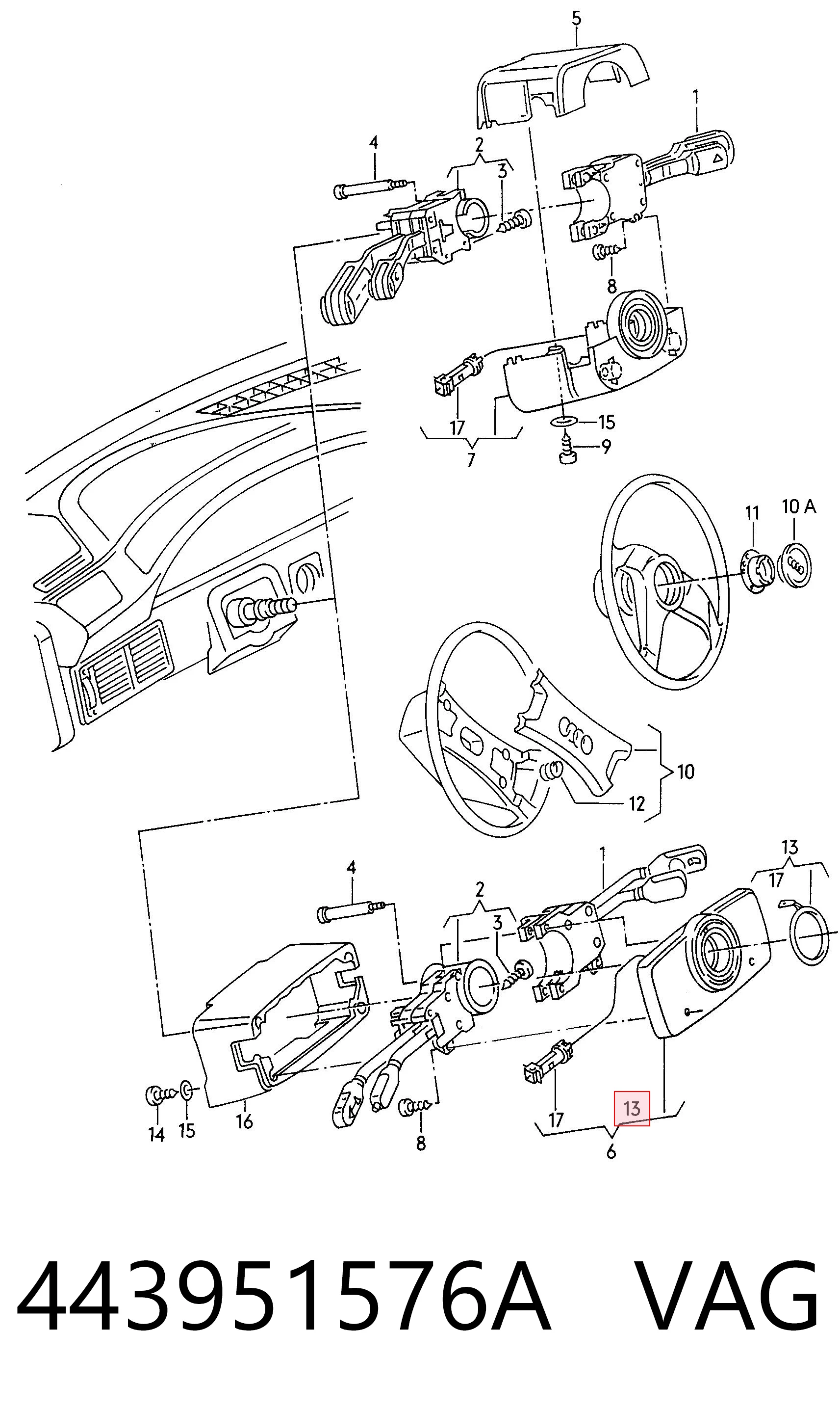 Anel AIRBAG de contato, cabo plano do volante Audi 80  89, 89Q, 8A ao melhor preço