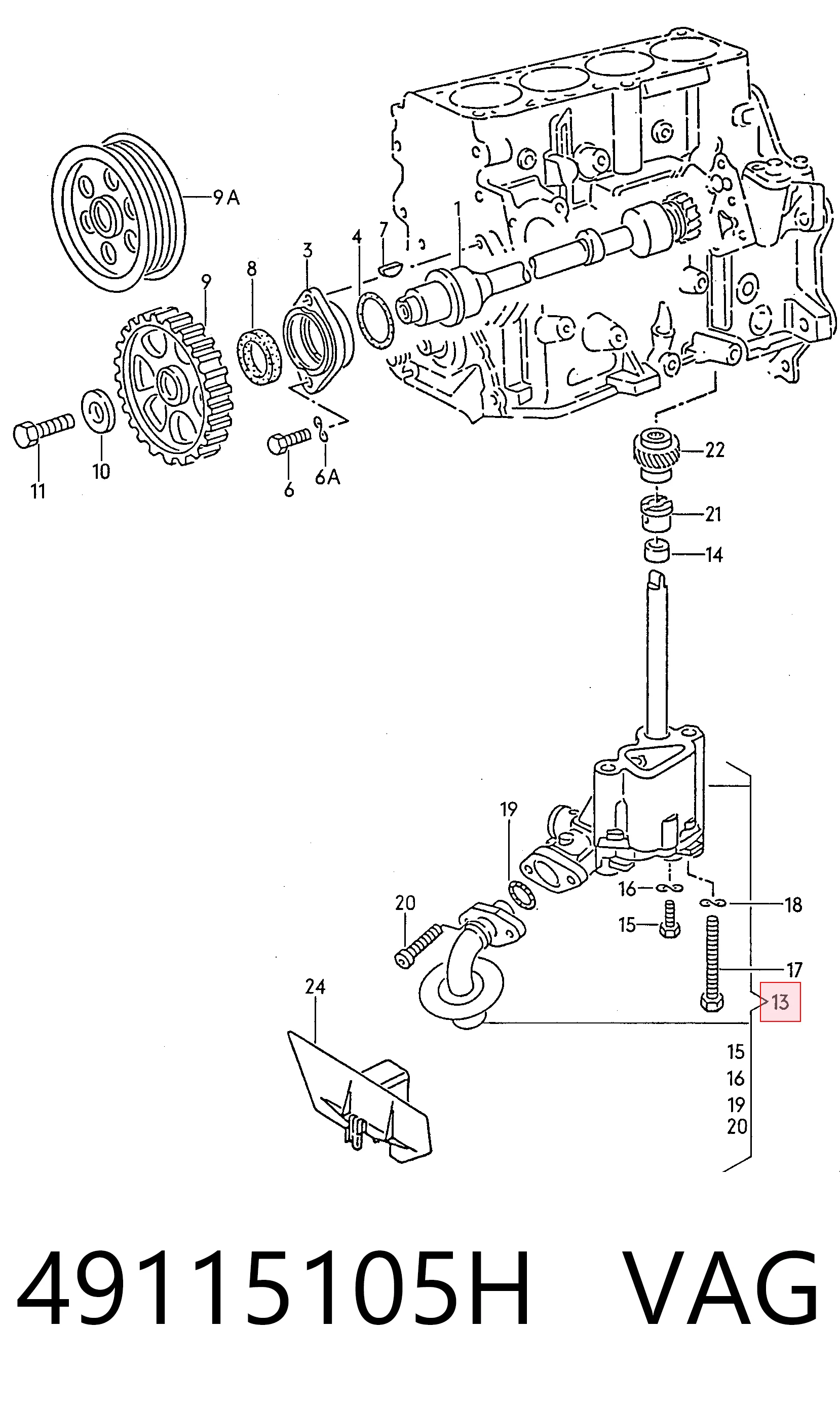 Bomba de óleo para Audi 80 8C2