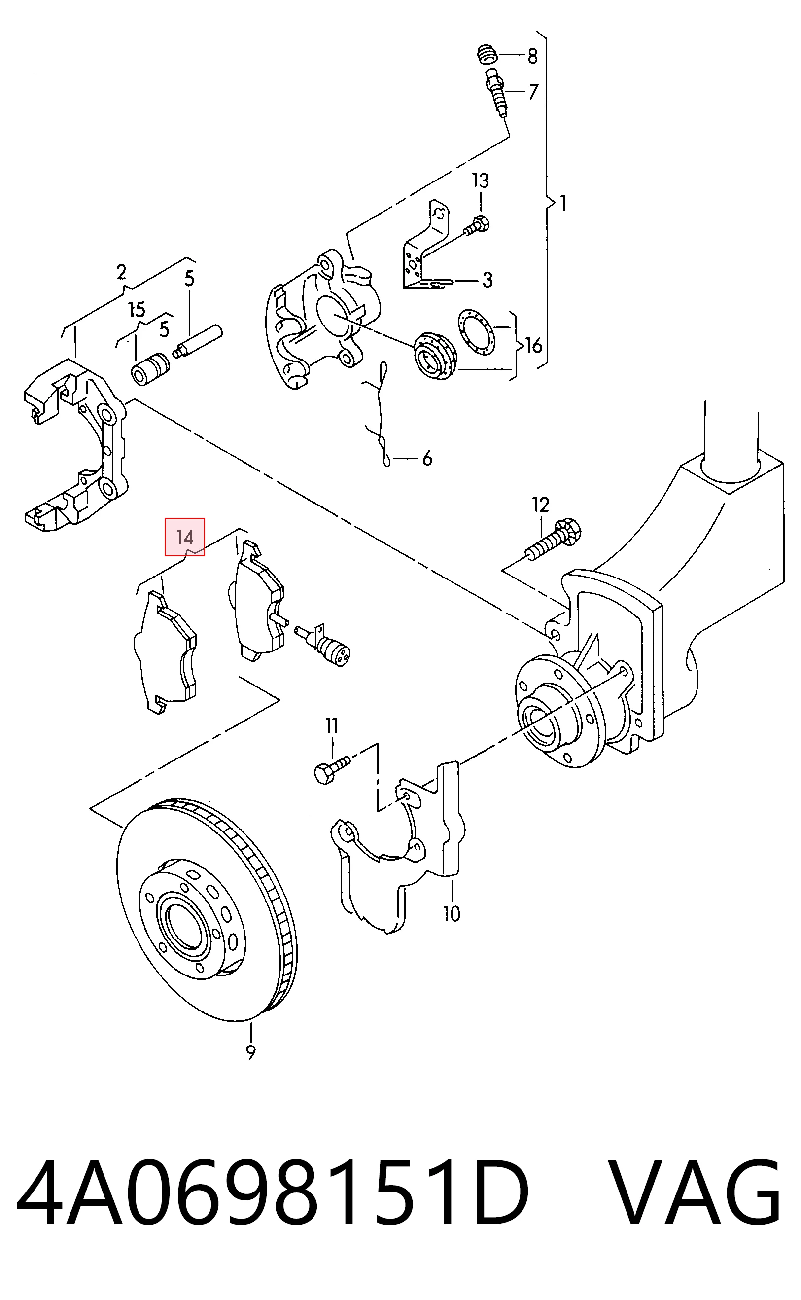  para Audi A6  (4A2)