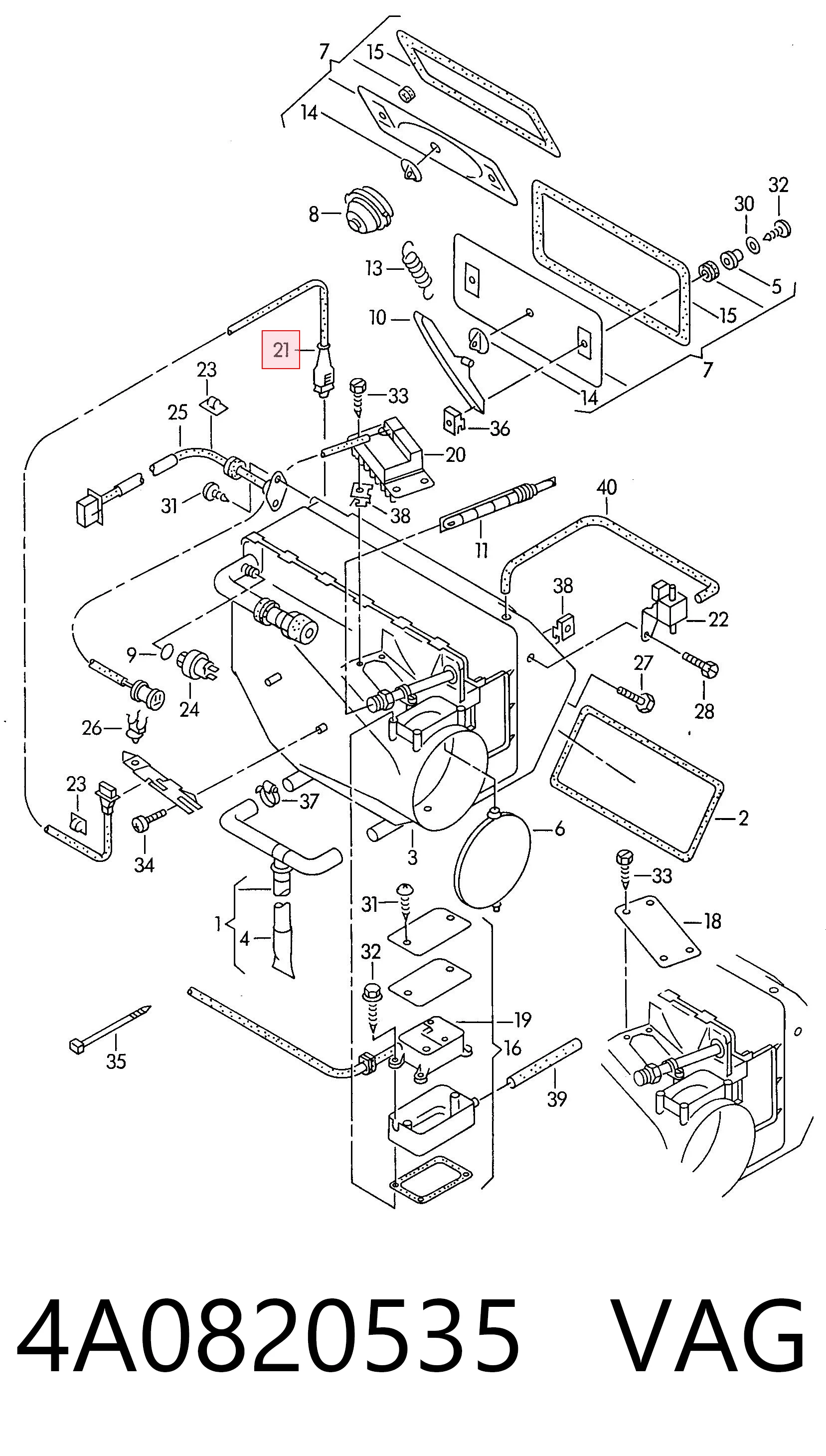 4A0820535 VAG Sensor de temperatura do meio ambiente