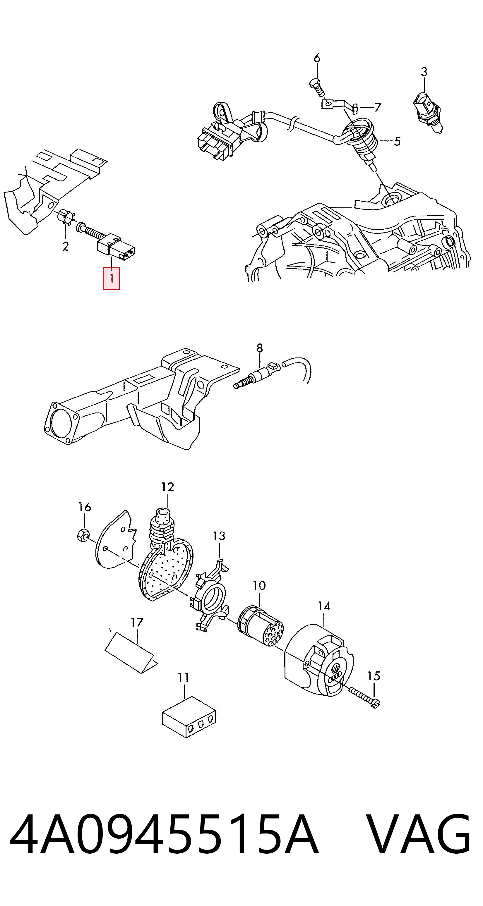 4A0945515A VAG Sensor de ativação do sinal de parada