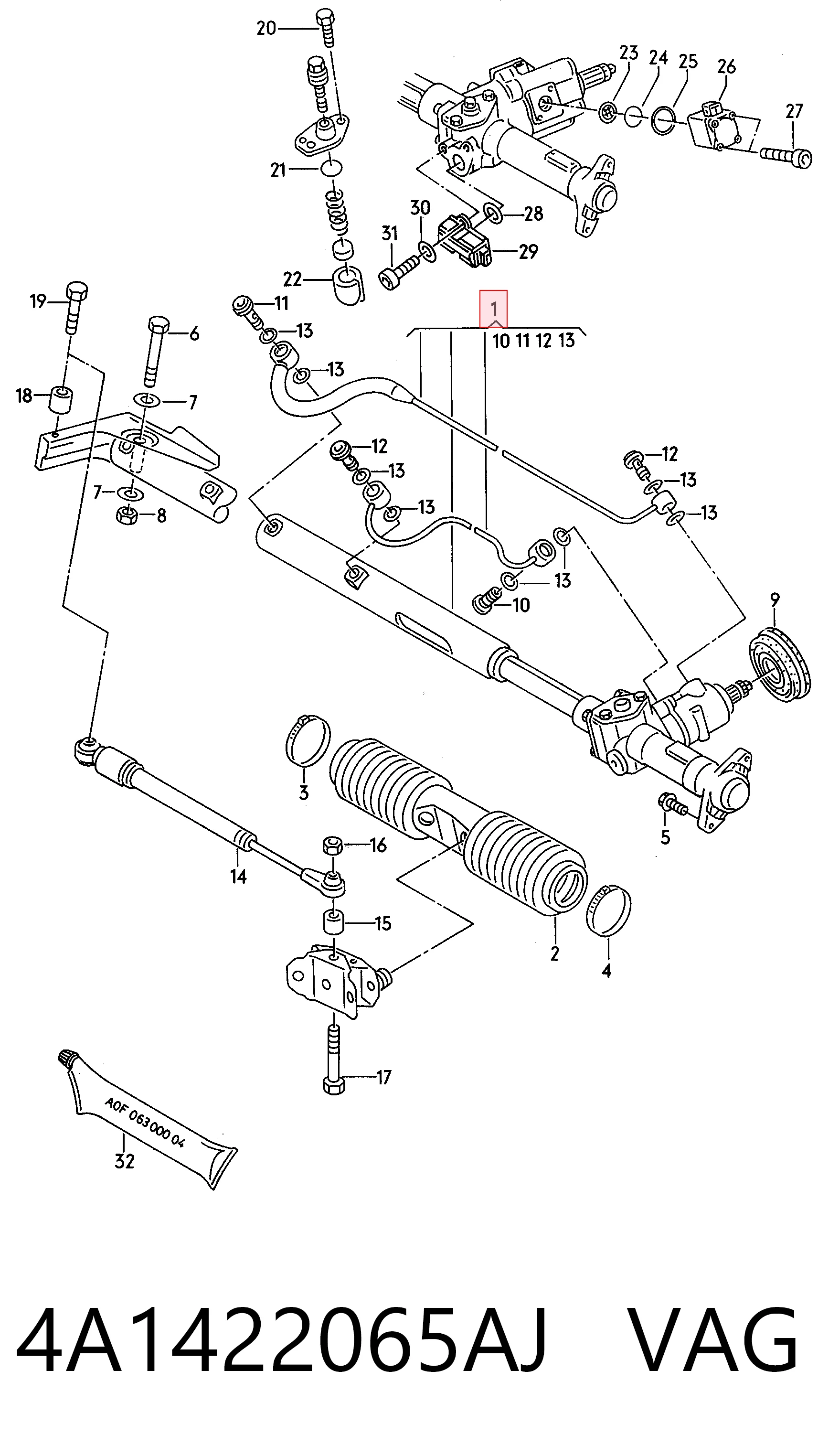 Compre Cremalheira da direção Audi 100 