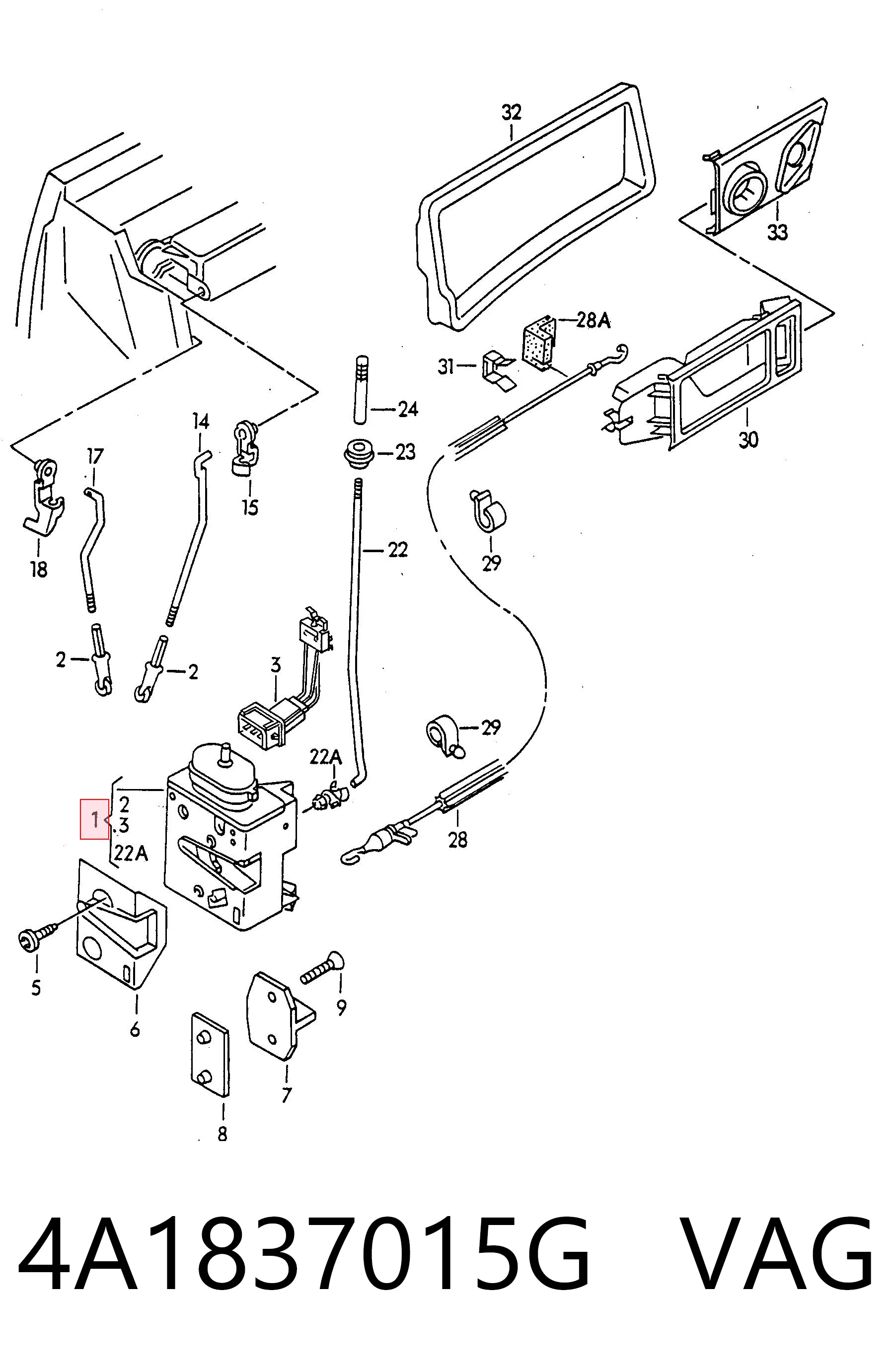 Fecho da porta dianteira esquerda para Audi A6 4A5