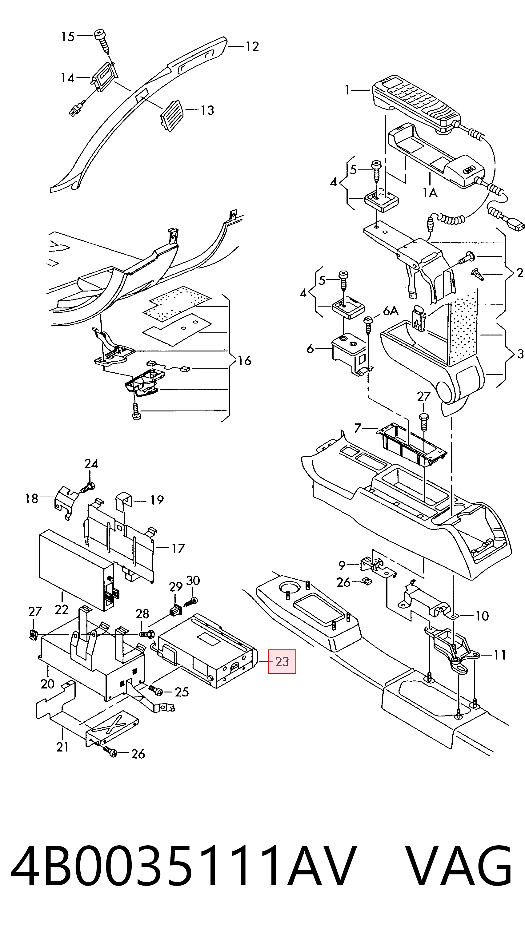Aparelhagem de som (rádio AM/FM) para Audi A6 C5 4B2, 4B4