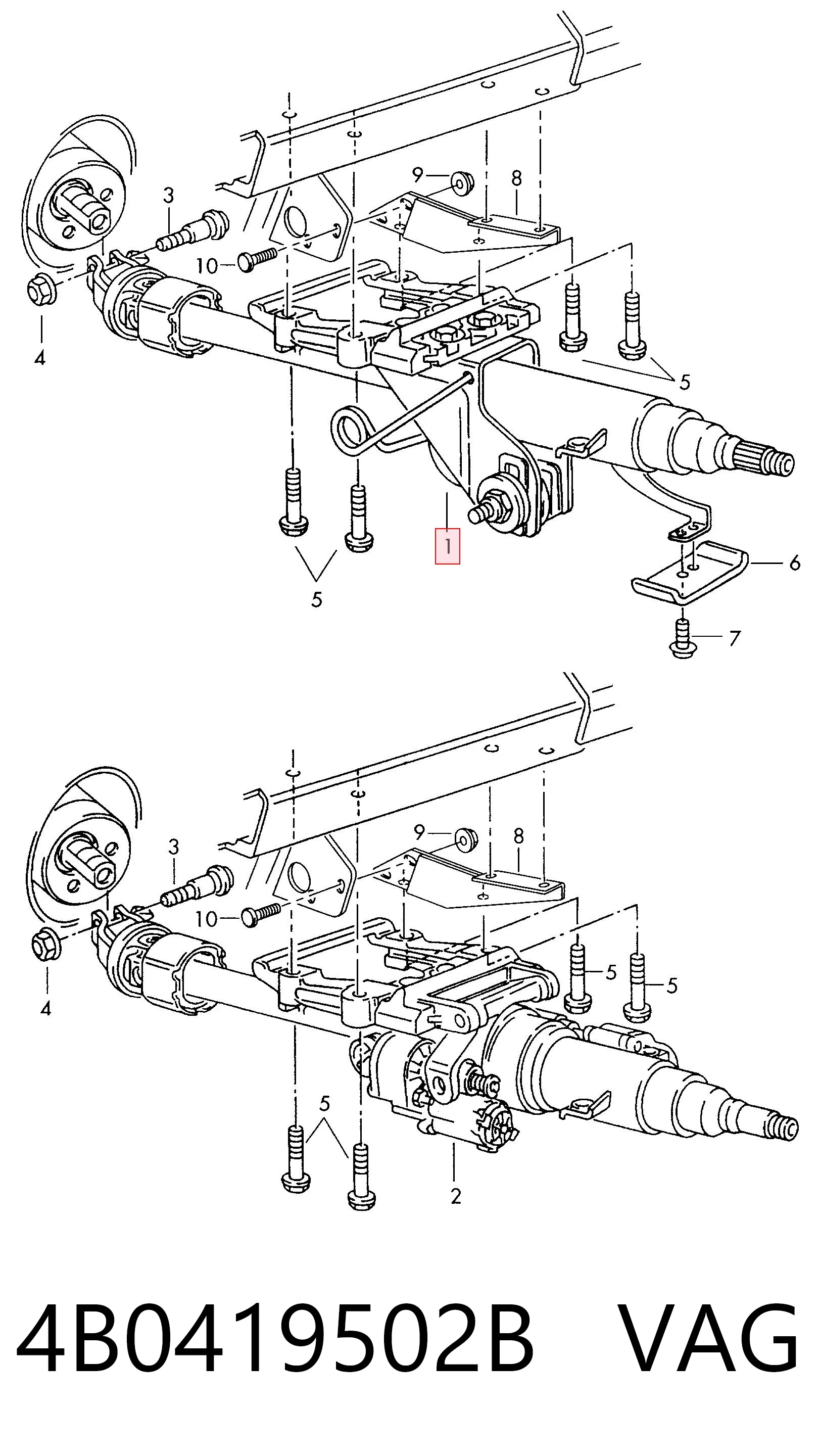 Coluna da direção para Audi A6 C5 4B2, 4B4