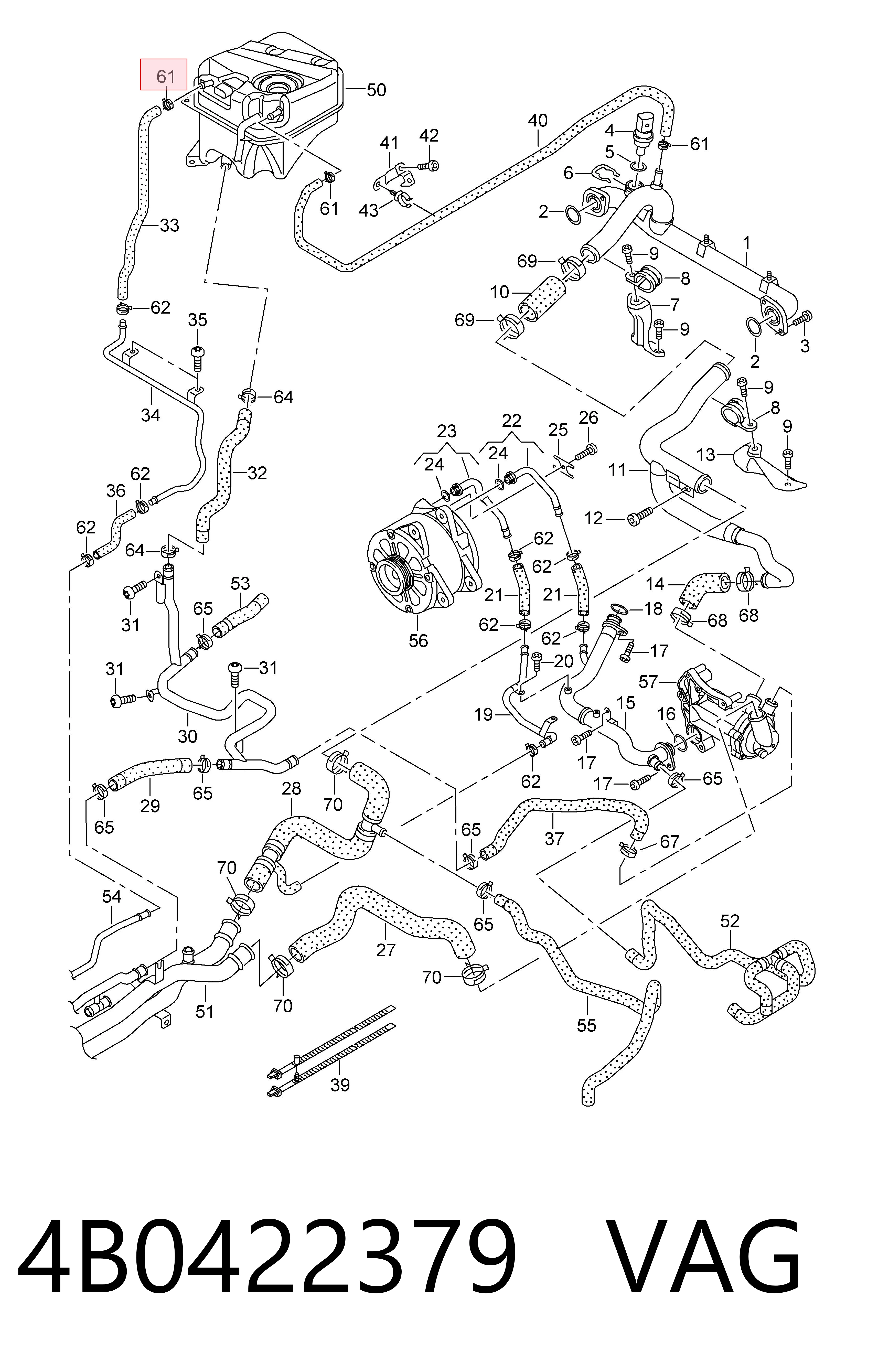 Compre 4B0422379 VAG Braçadeira de mola