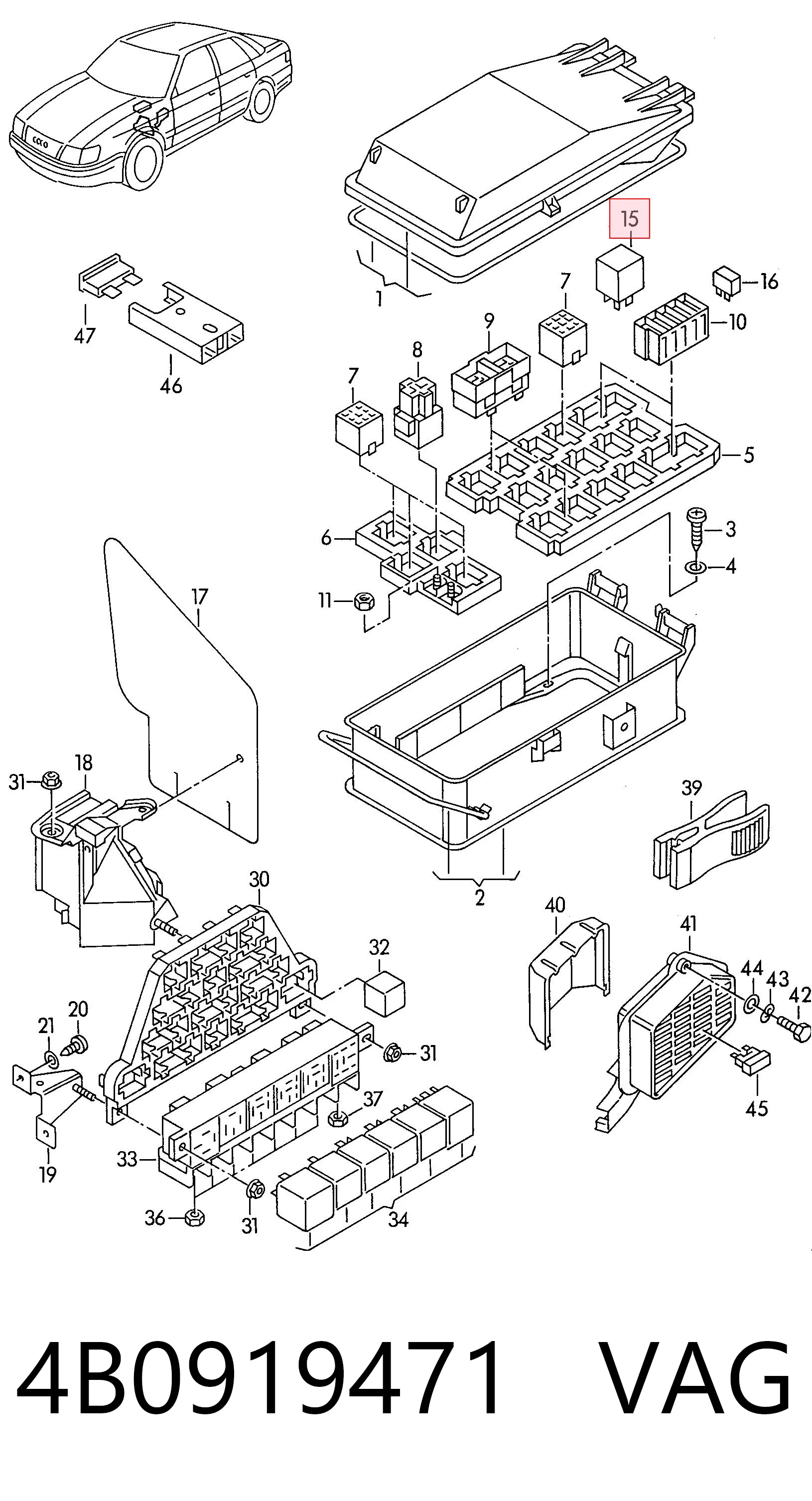 Relê de pisca-pisca para Audi A4 B5 8D2