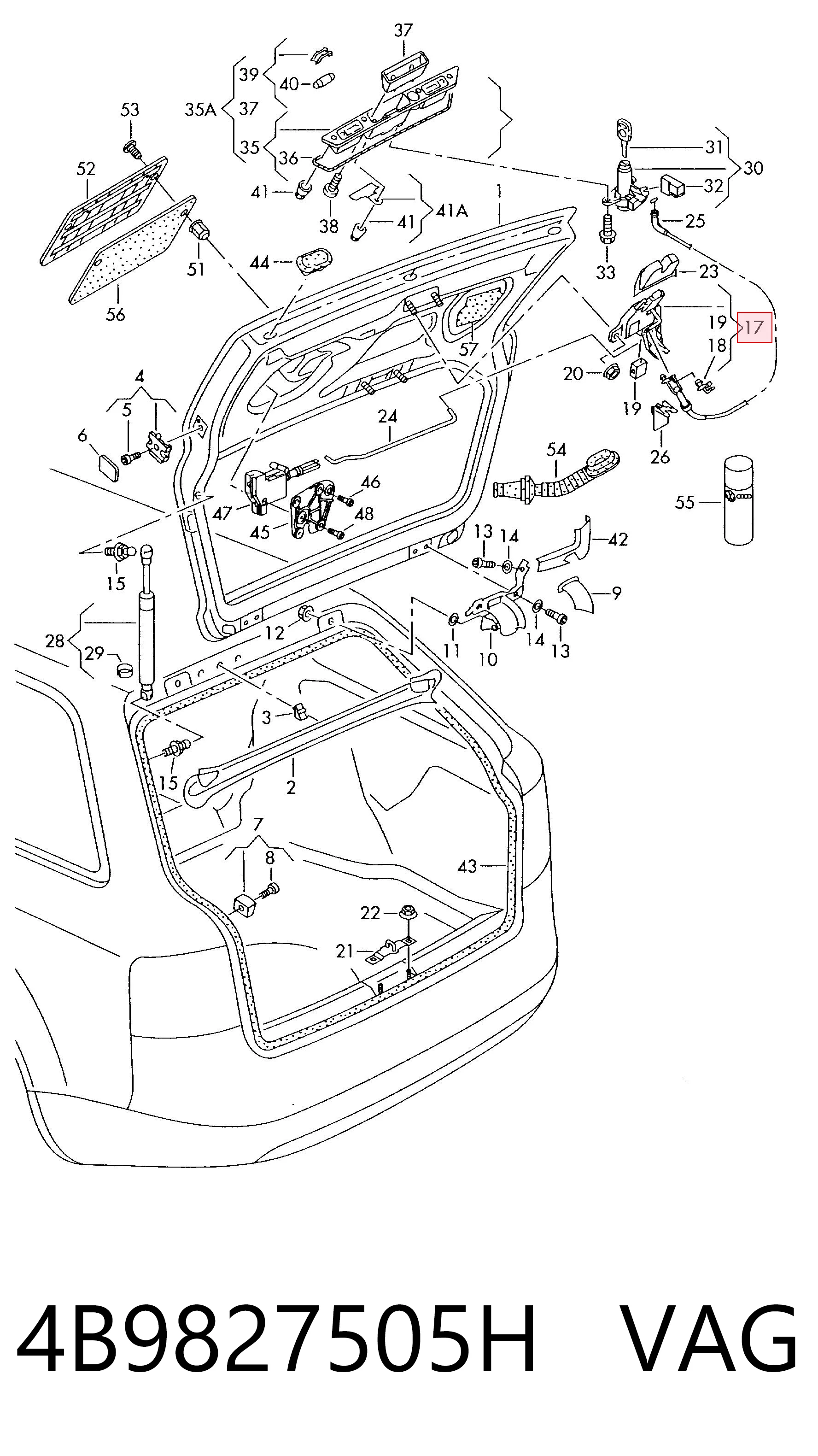 Compre Fecho de tampa de porta-malas (de 3ª/5ª porta traseira) Audi A4 