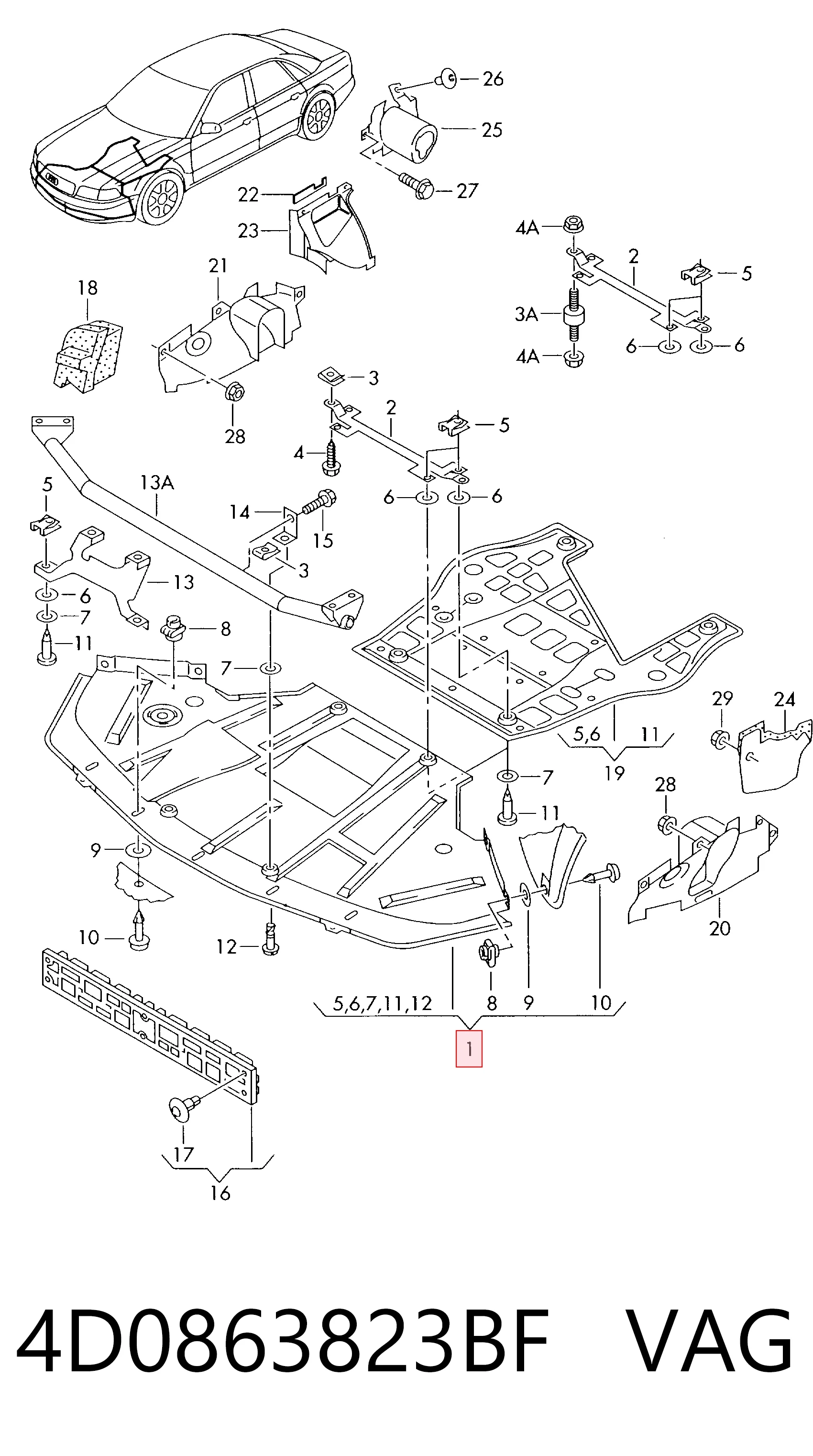 4D0863823BF VAG