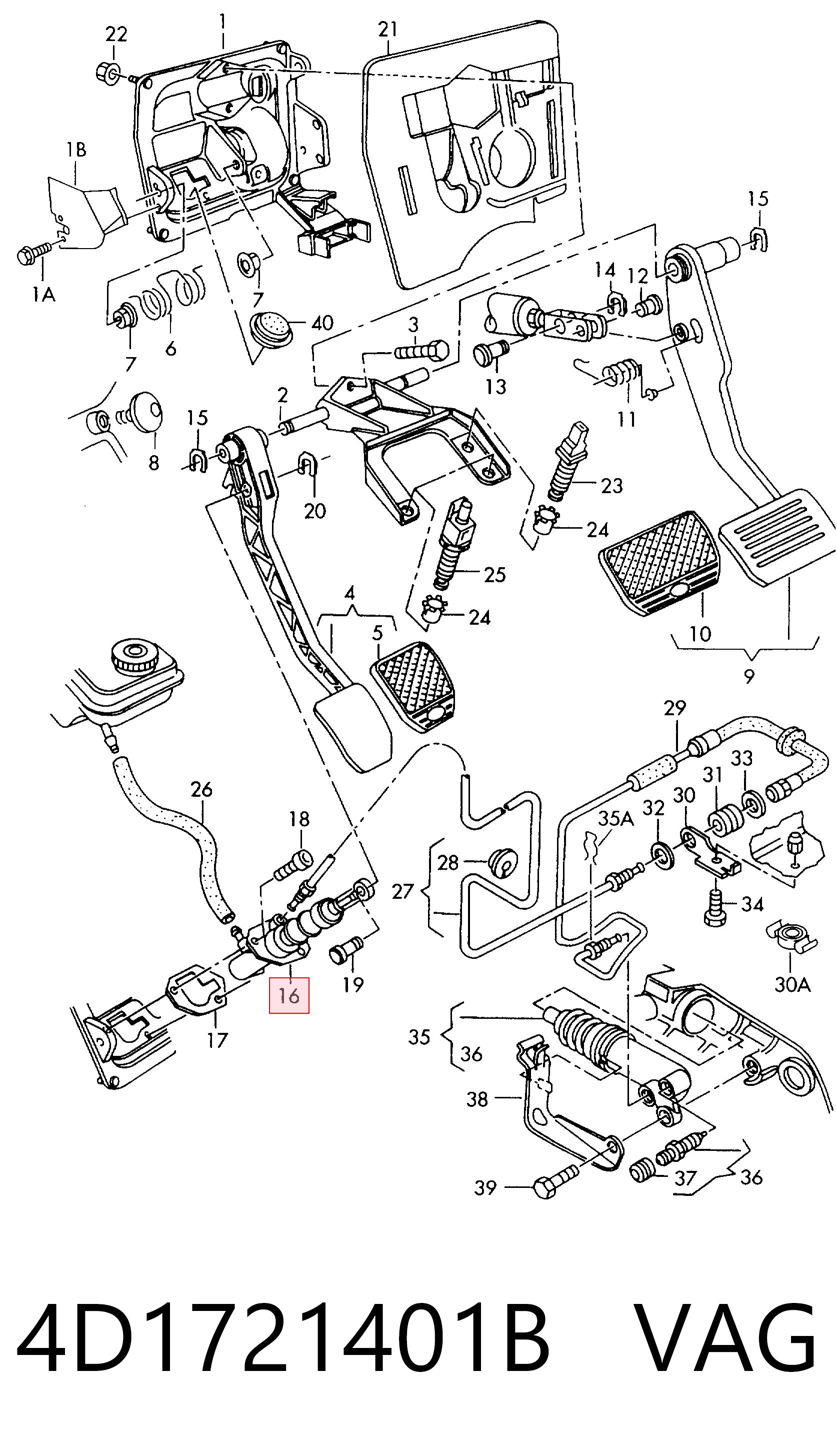  Cilindro mestre de embraiagem Audi A8 D2 sedan (4D2, 4D8) (1994 - 2005) D2