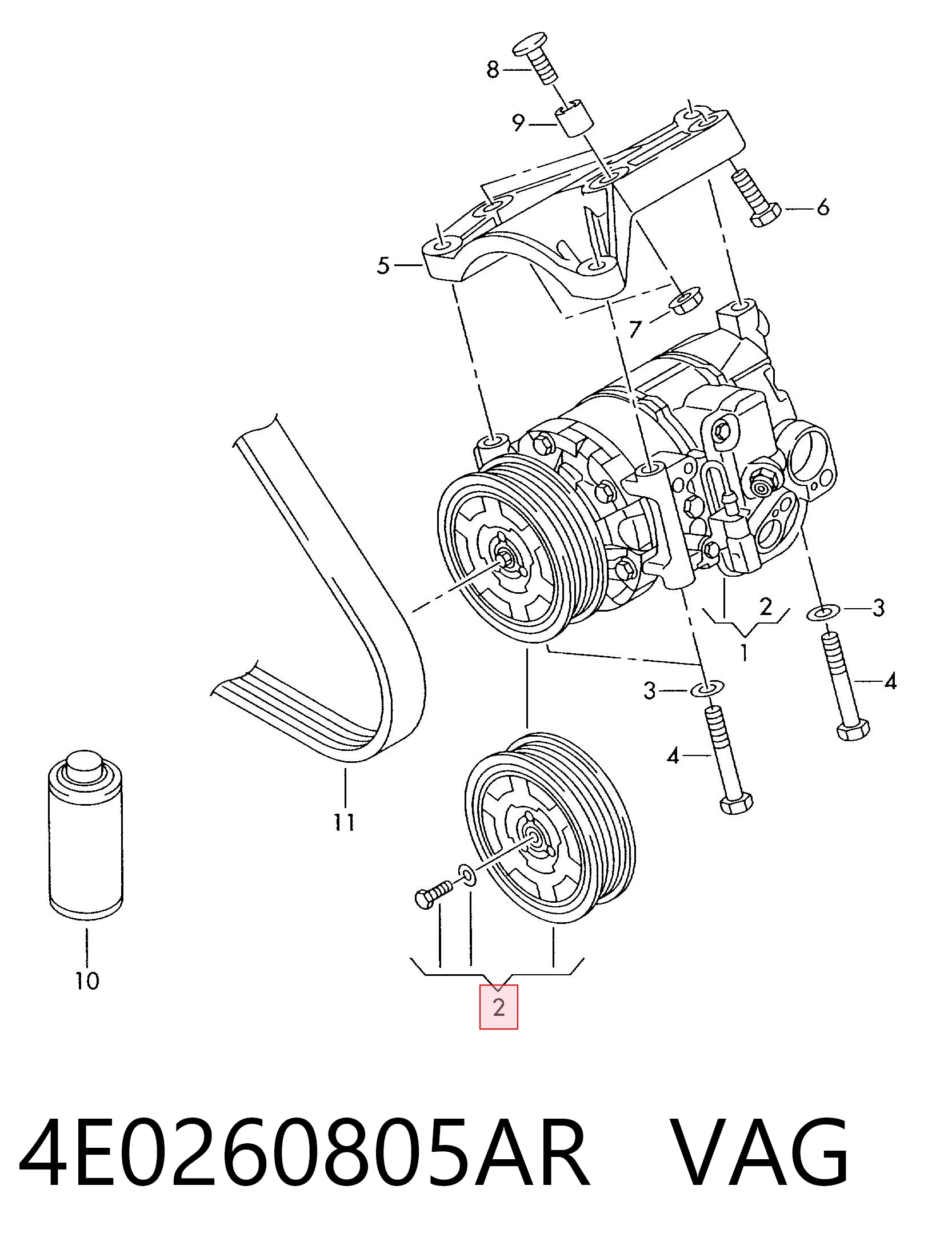 4E0260805AR VAG Compressor de aparelho de ar condicionado