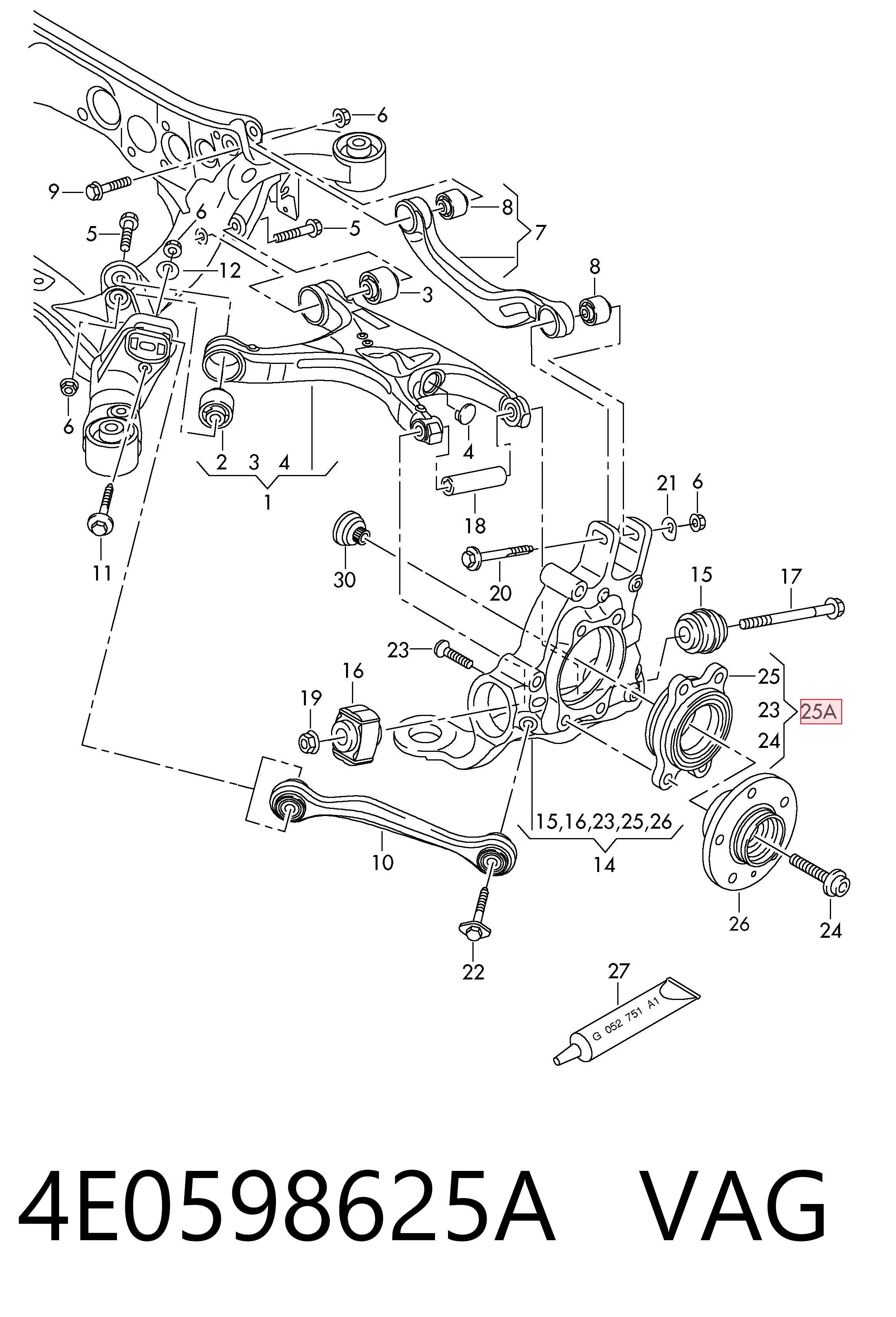 Rolamento de cubo traseiro Audi A8  4H2, 4H8, 4HC, 4HL ao melhor preço