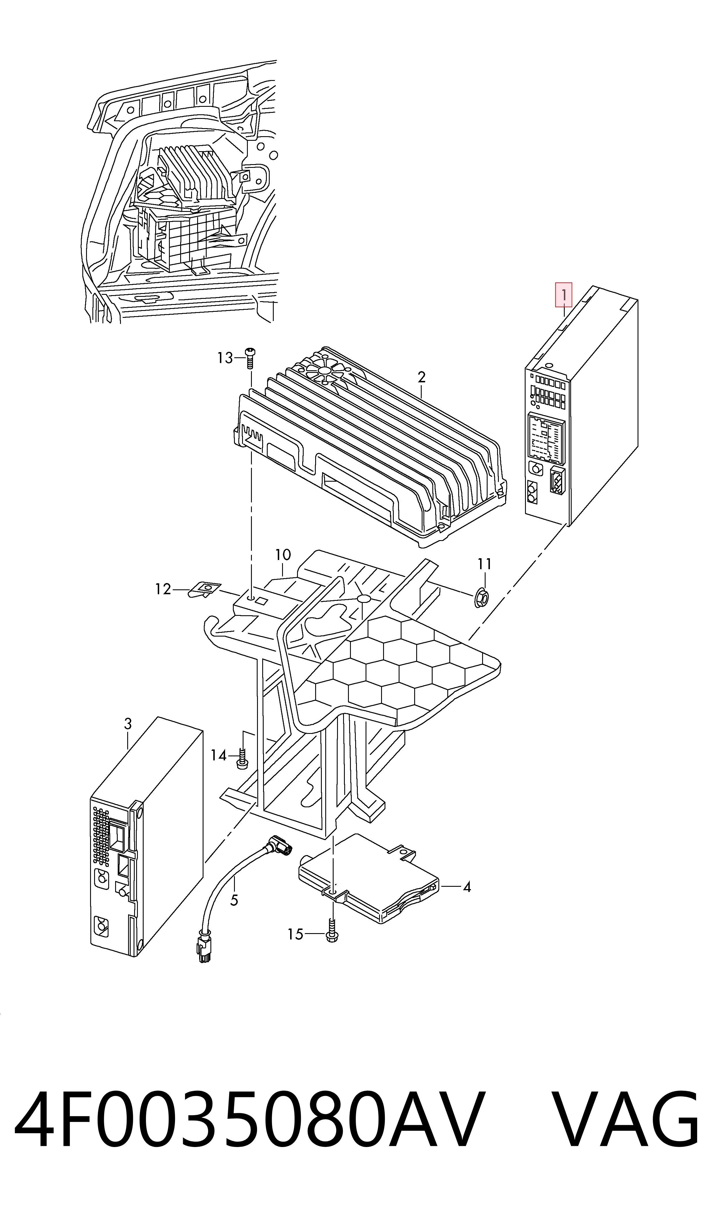 Aparelhagem de som (rádio AM/FM) para Audi A6 C6 4F2
