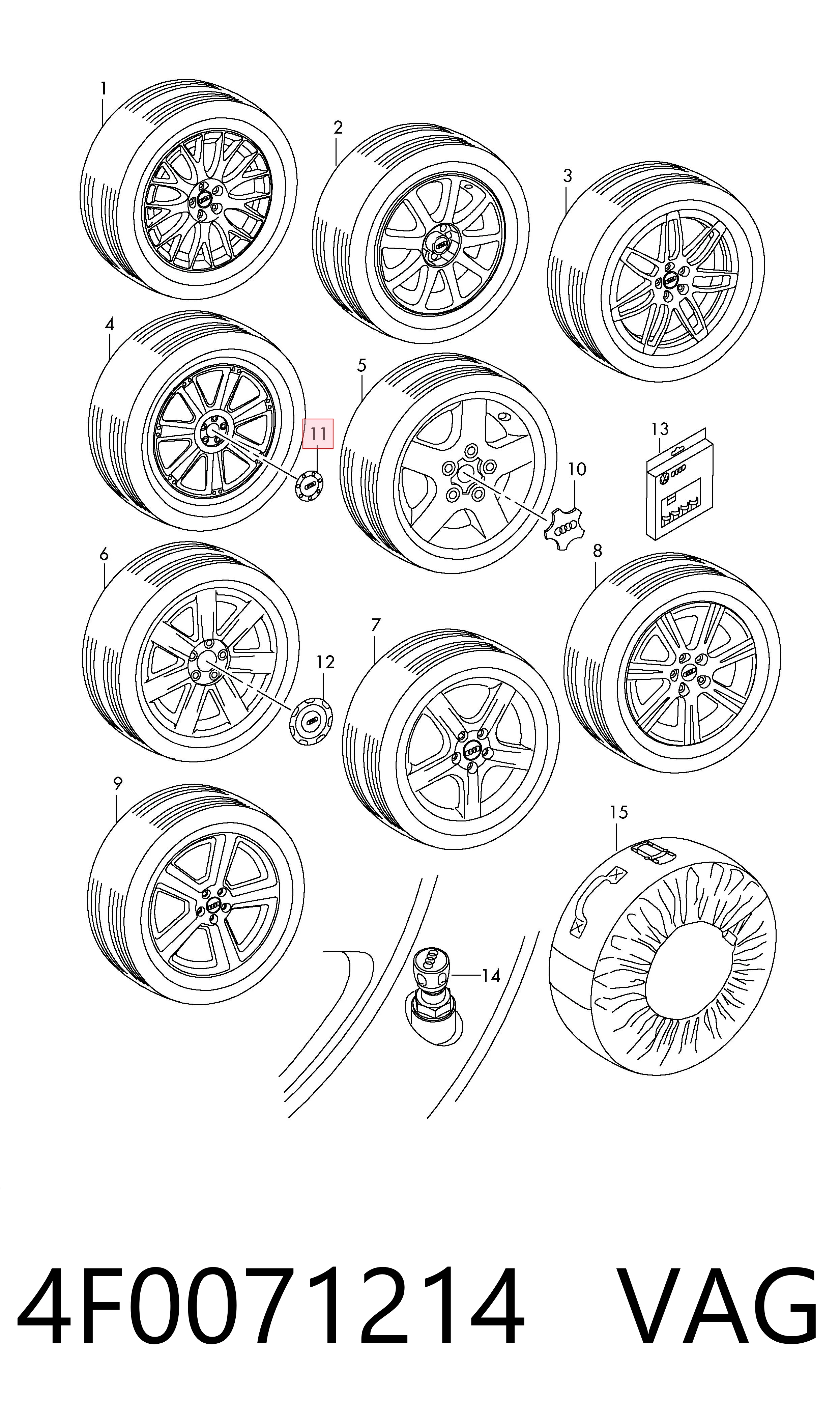 4F0071214 VAG Coberta de disco de roda