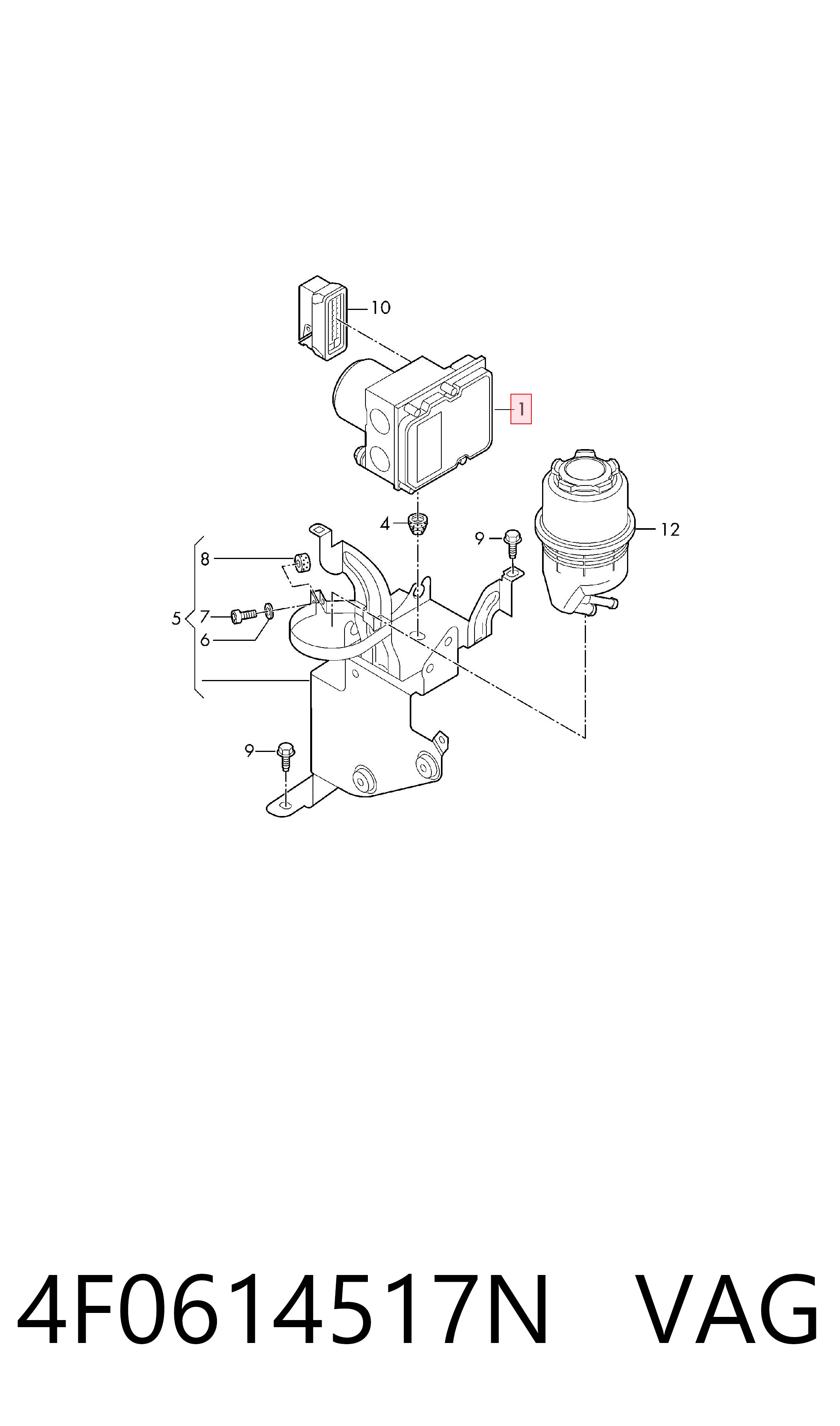 4F0614517N VAG Unidade hidráulico de controlo ABS