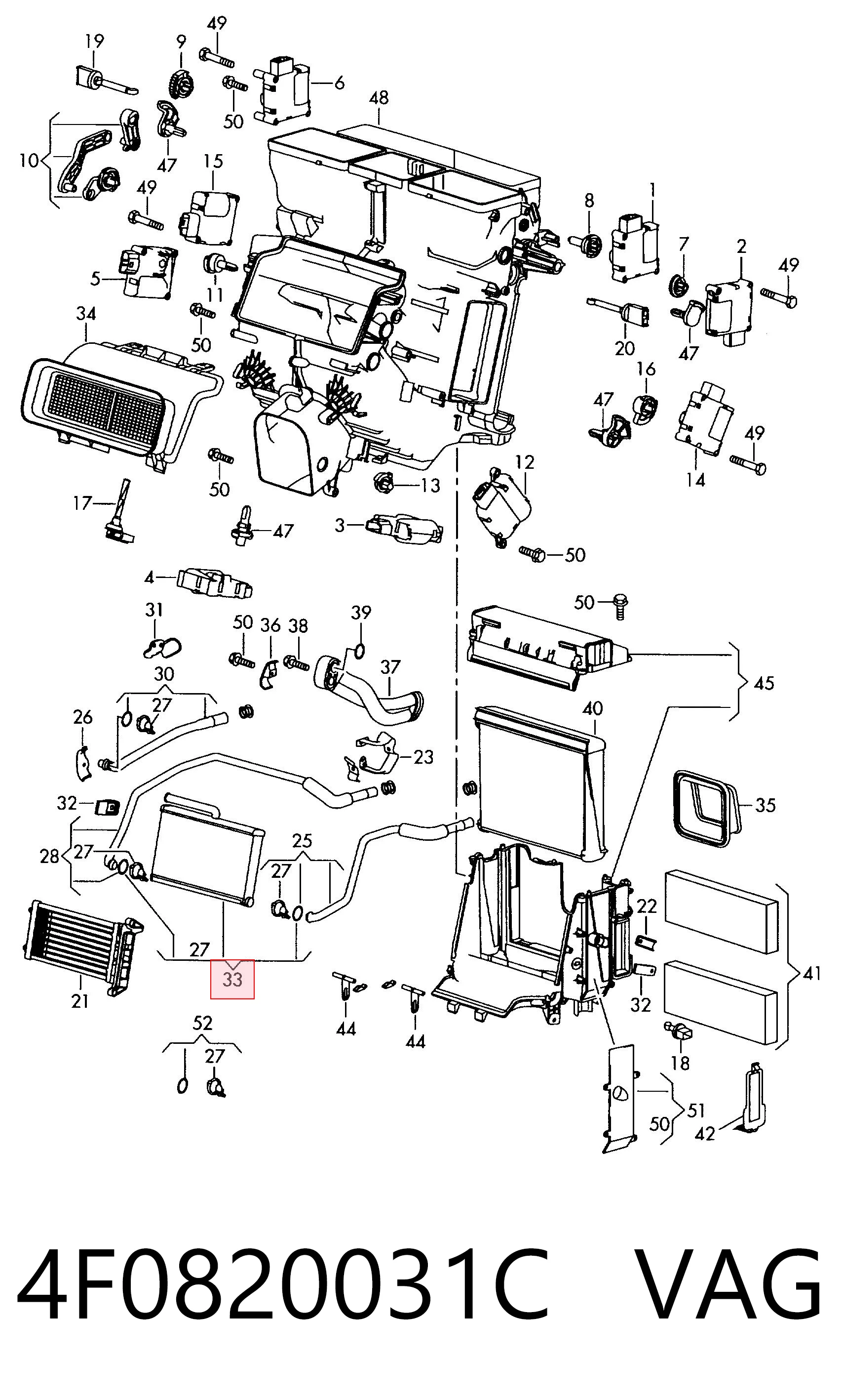 4F0820031C VAG Radiador de forno (de aquecedor)