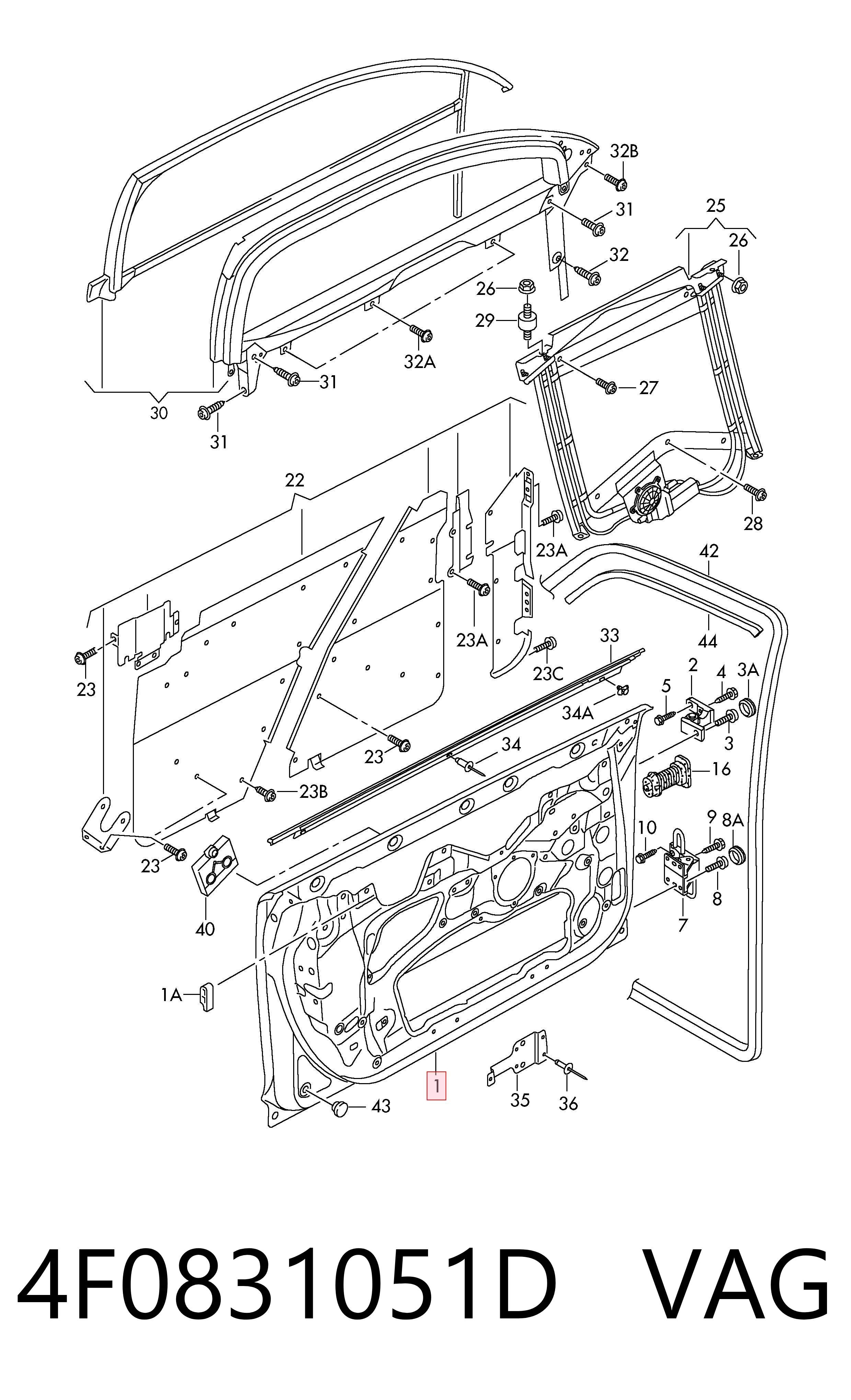 Porta dianteira esquerda para Audi A6 C6 4F2
