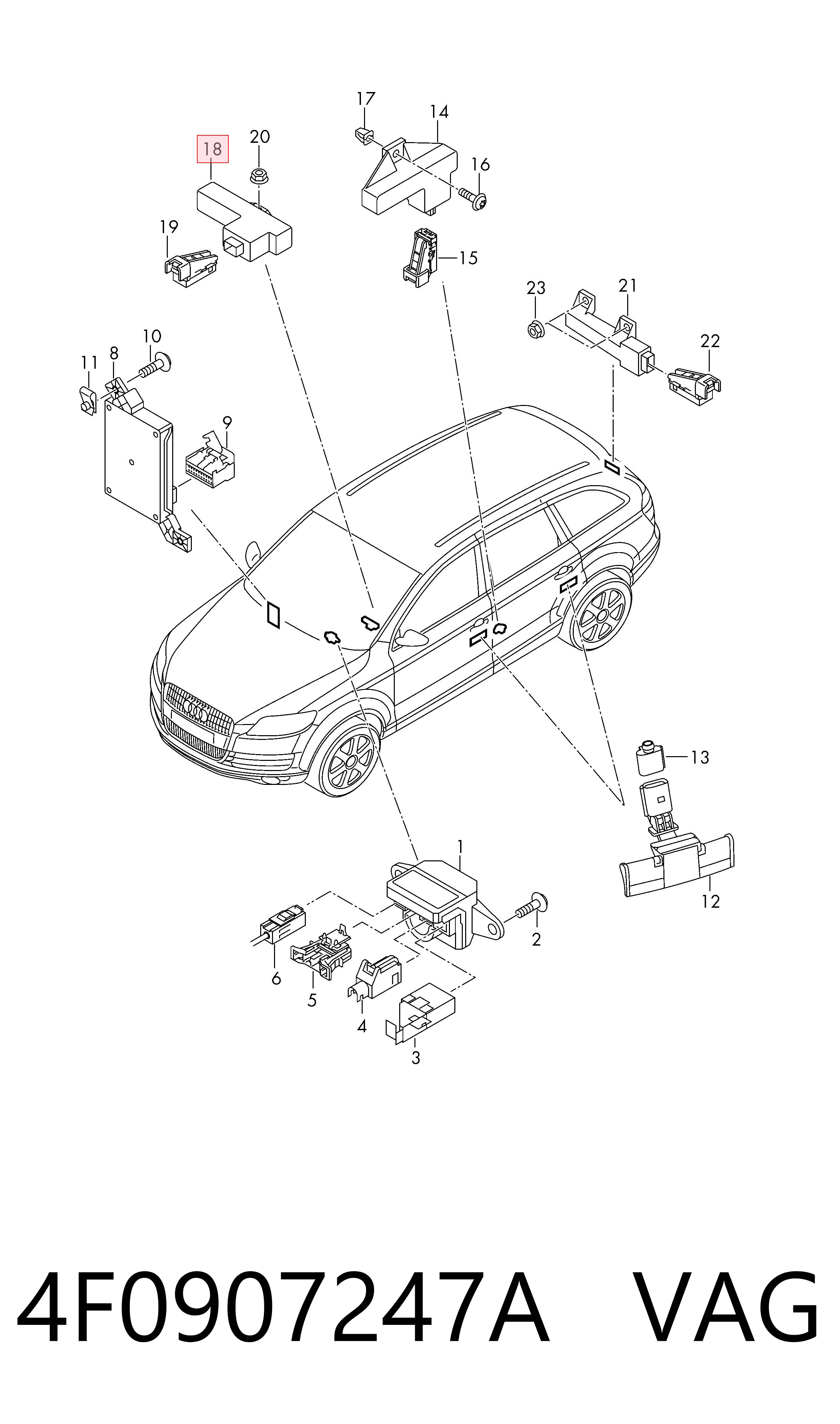 Antena para Audi Q7  4LB