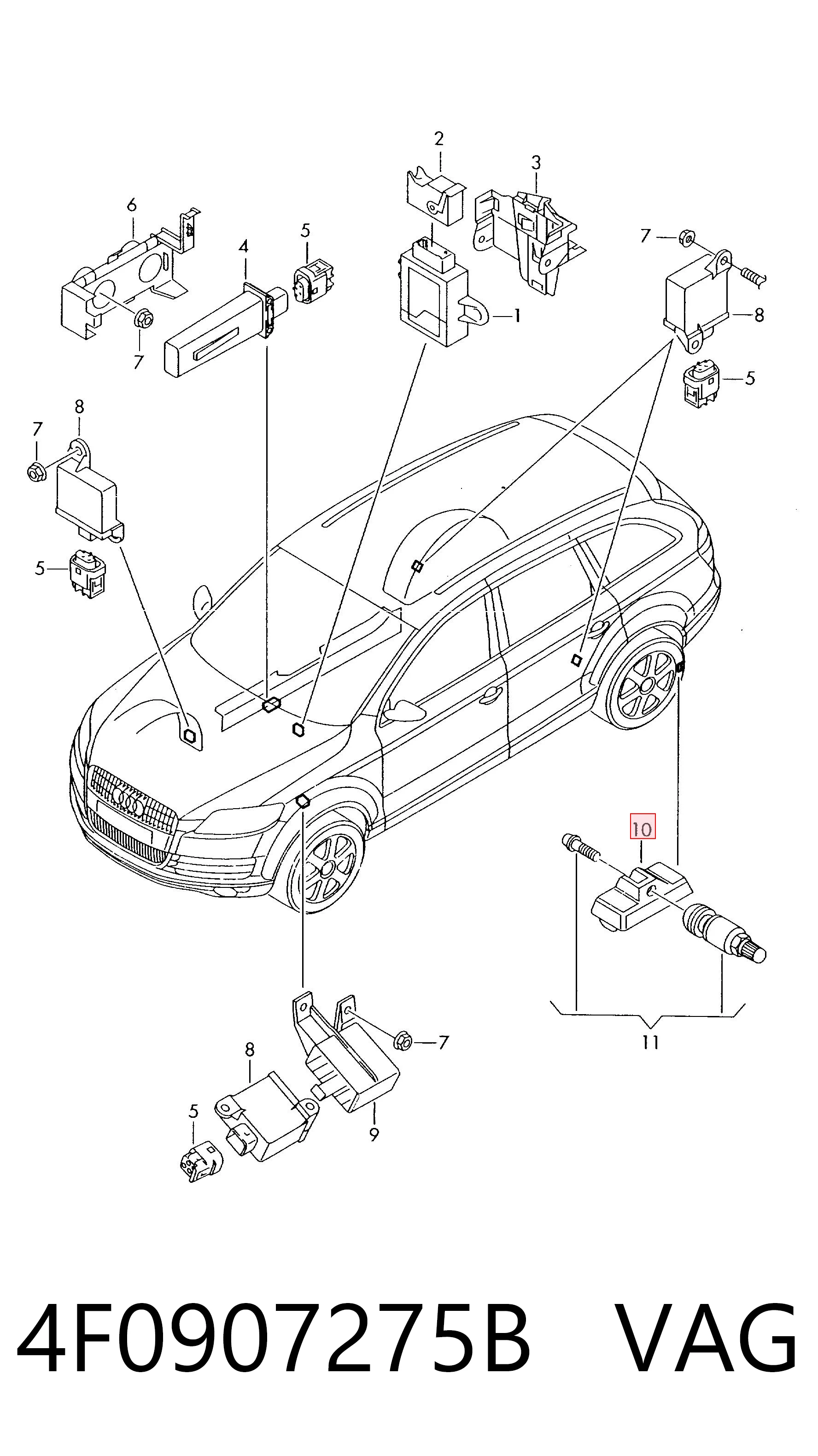 Sensor de pressão de ar nos pneus 45144000 PLUS AFTERMARKET