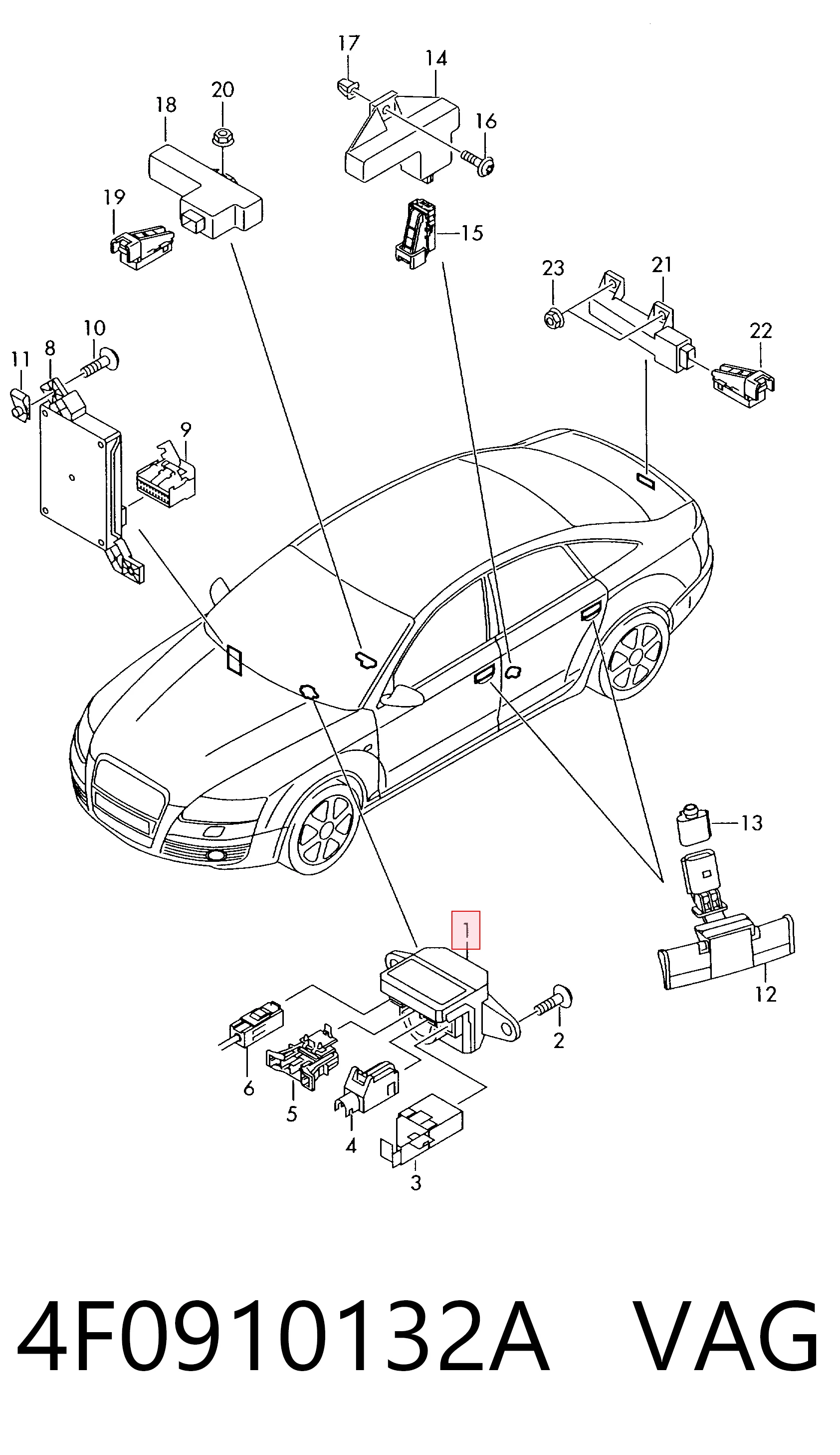 Grupo de contato de fecho de ignição para Audi A6 C6 4F5