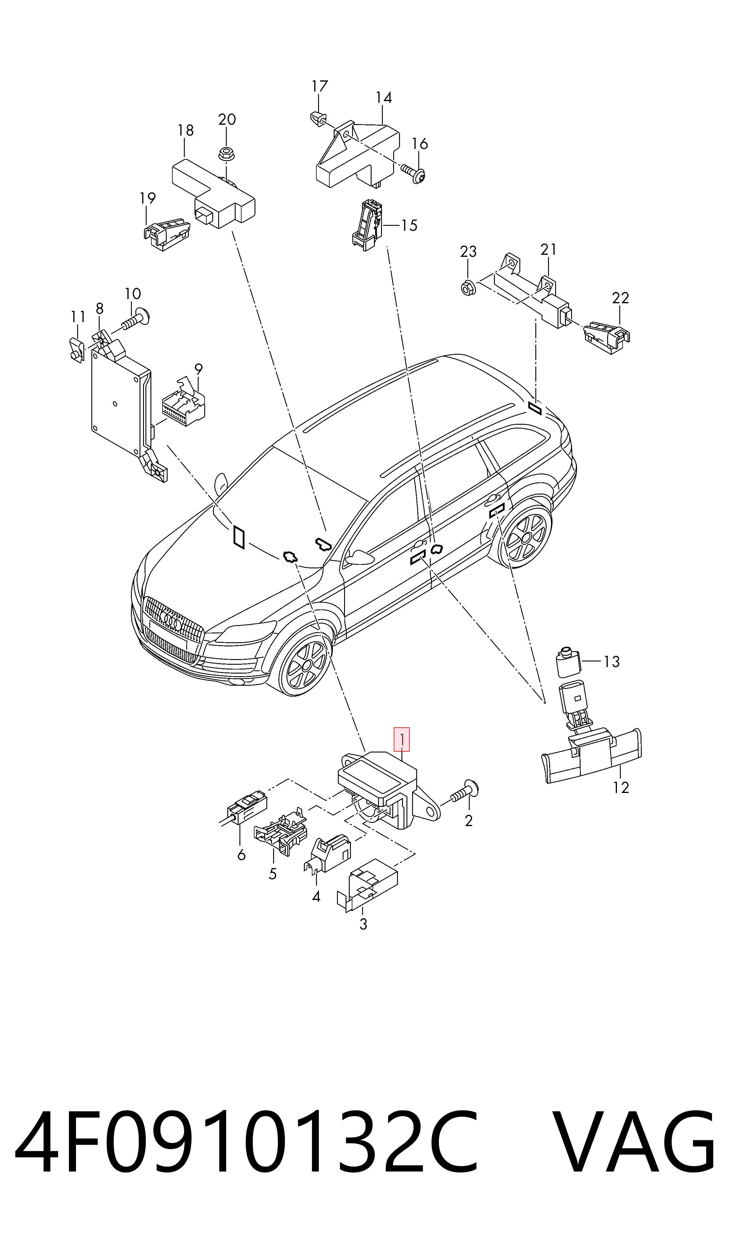 Grupo de contato de fecho de ignição para Audi A6 4F5