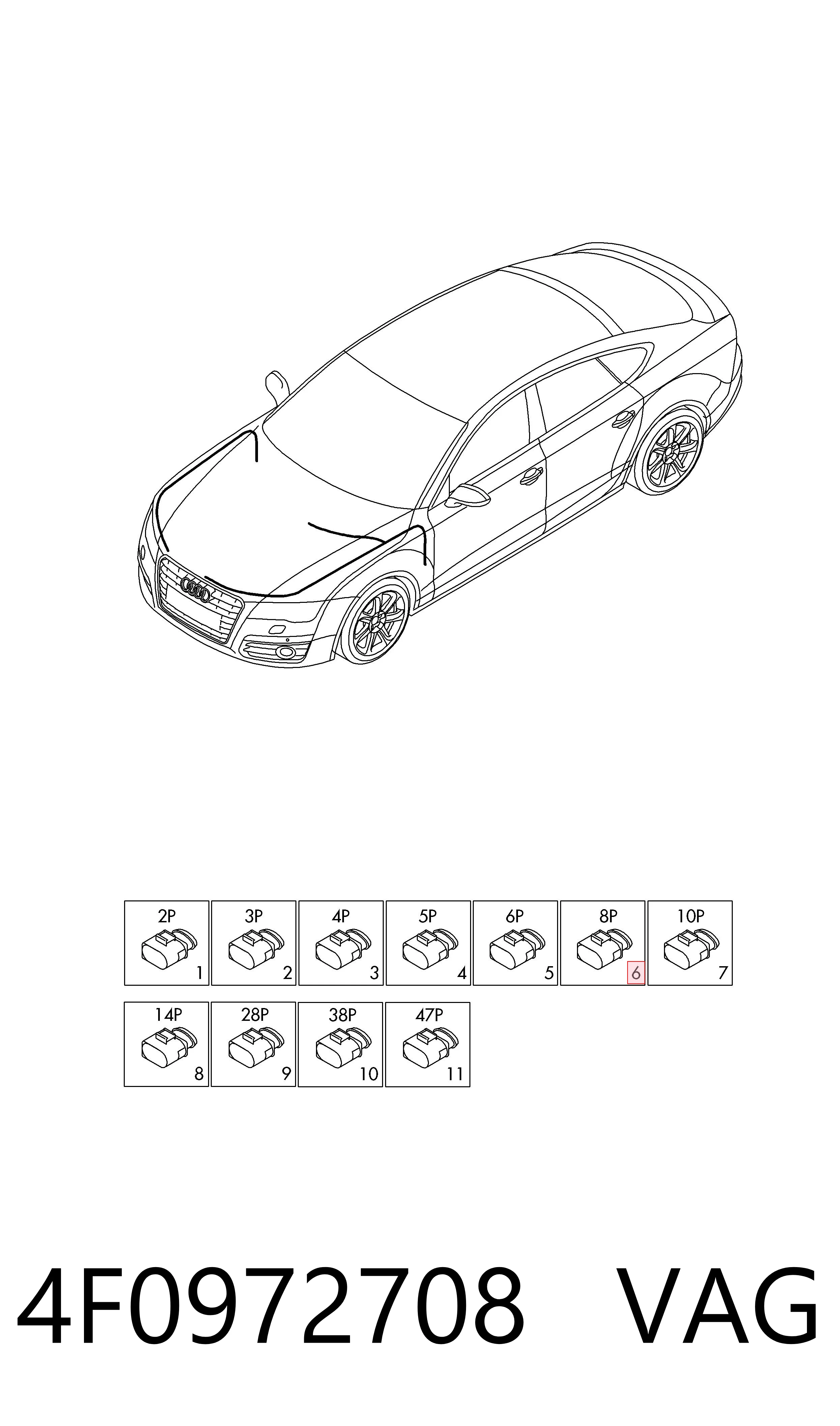 Desengate (ficha) de sensor de estacionamento VAG 4F0972708 preço, a partir de 13,68 USD
