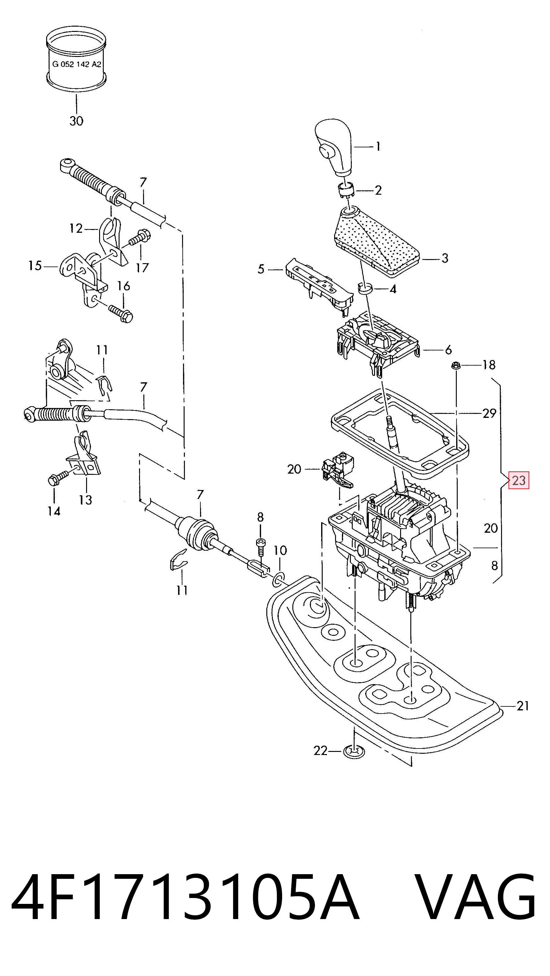 Mecanismo de mudança (ligação) Audi A6 4F2 ao melhor preço