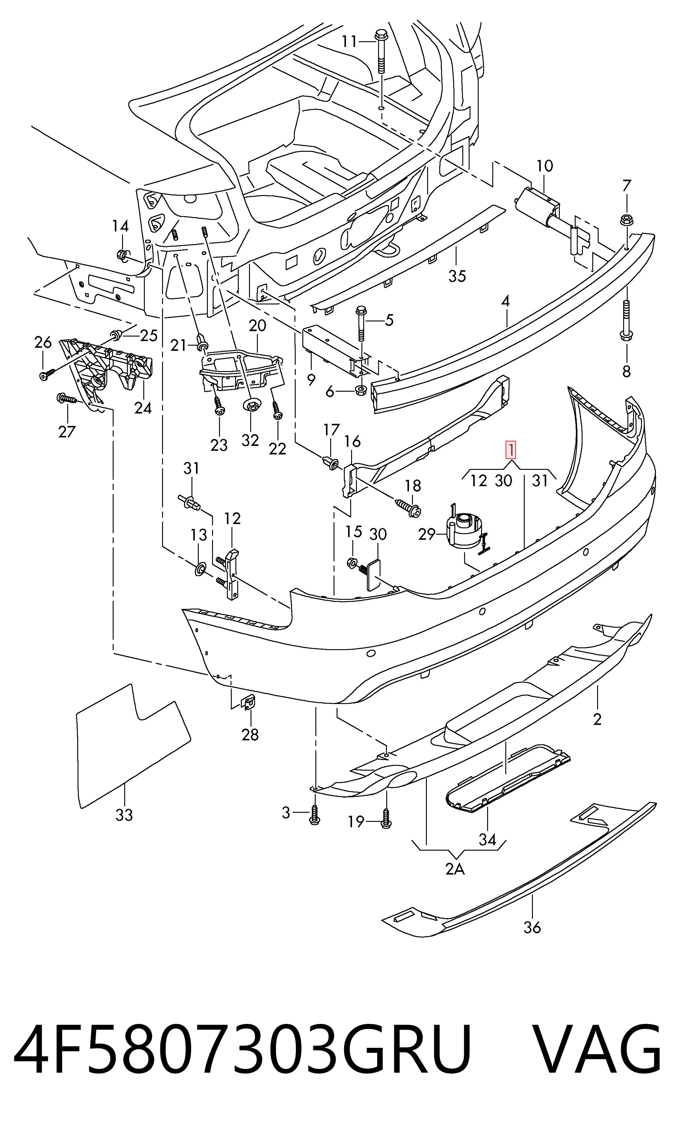 Pára-choque traseiro Audi A6 C6 4F2