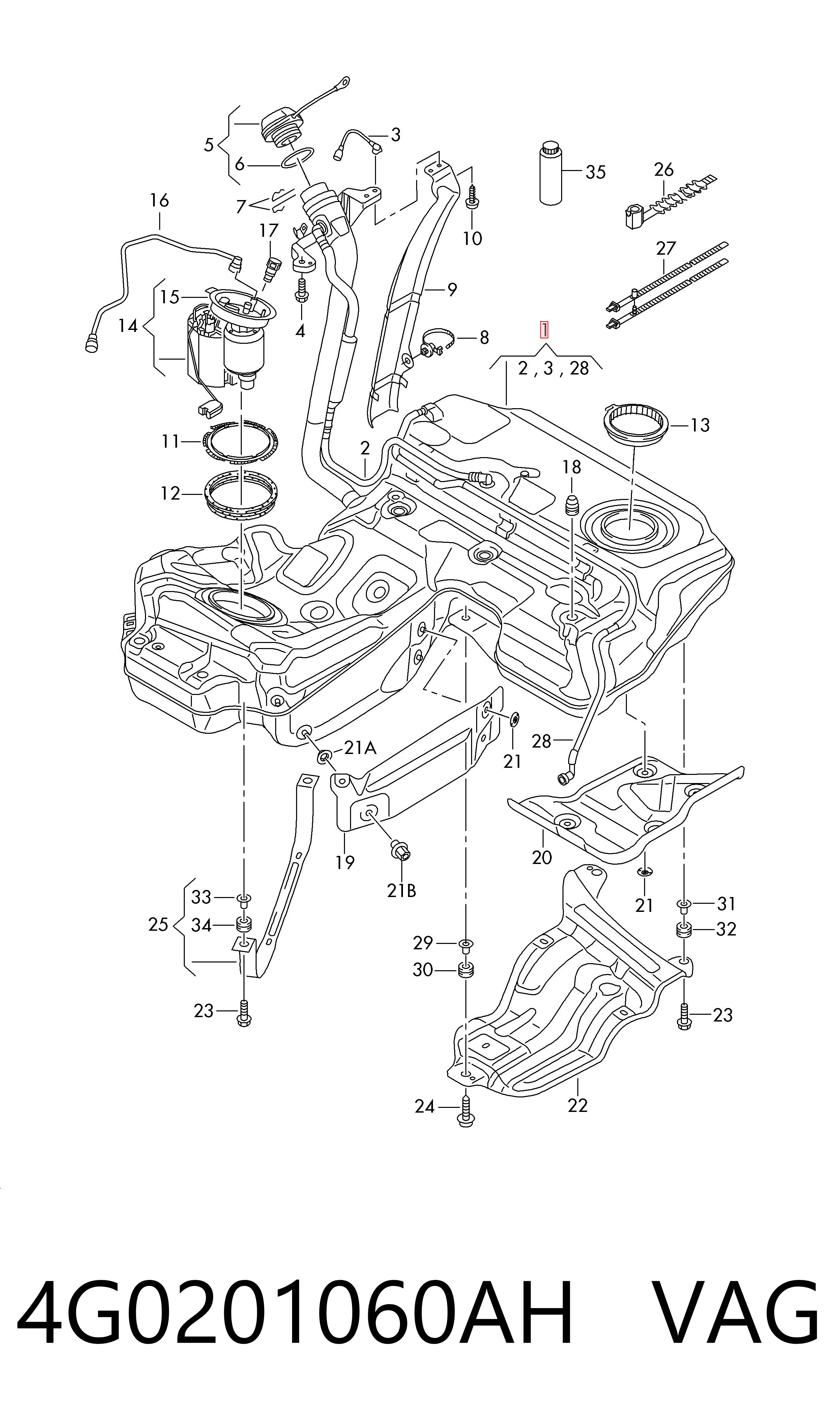 Tanque de combustível para Audi A6 4G2, 4GC
