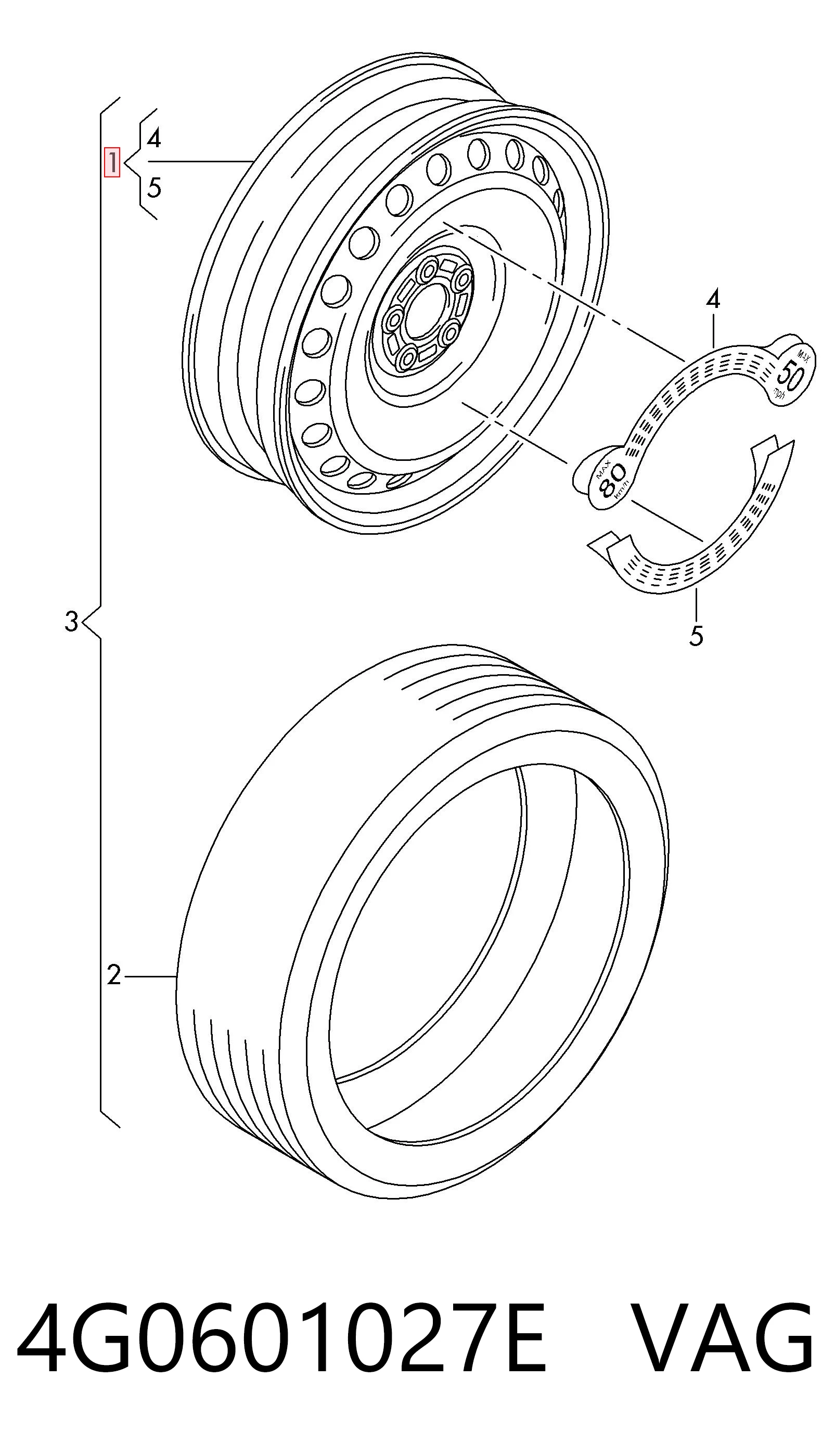 Roda de emergência VAG 4G0601027E preço, a partir de 251,98 USD