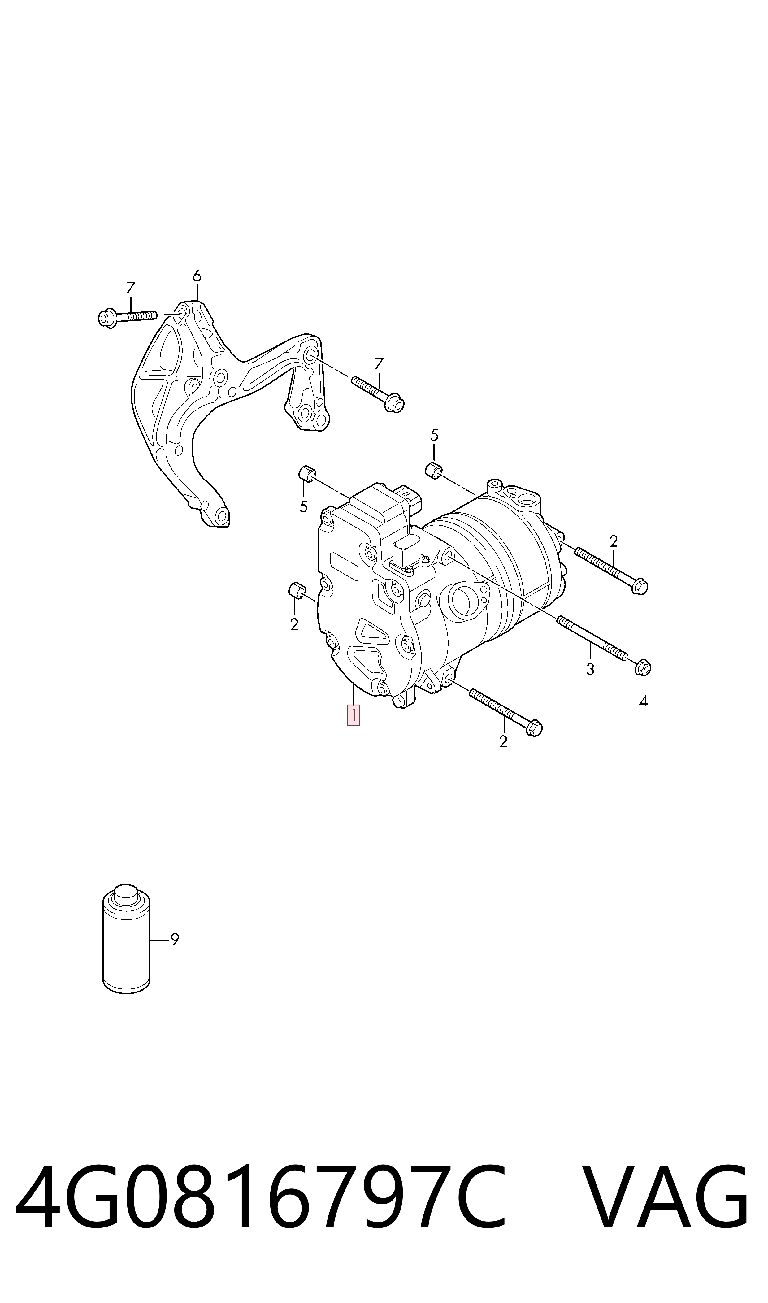  Compressor de aparelho de ar condicionado Porsche Cayenne SUV (9YA) (2017 - 2026) 