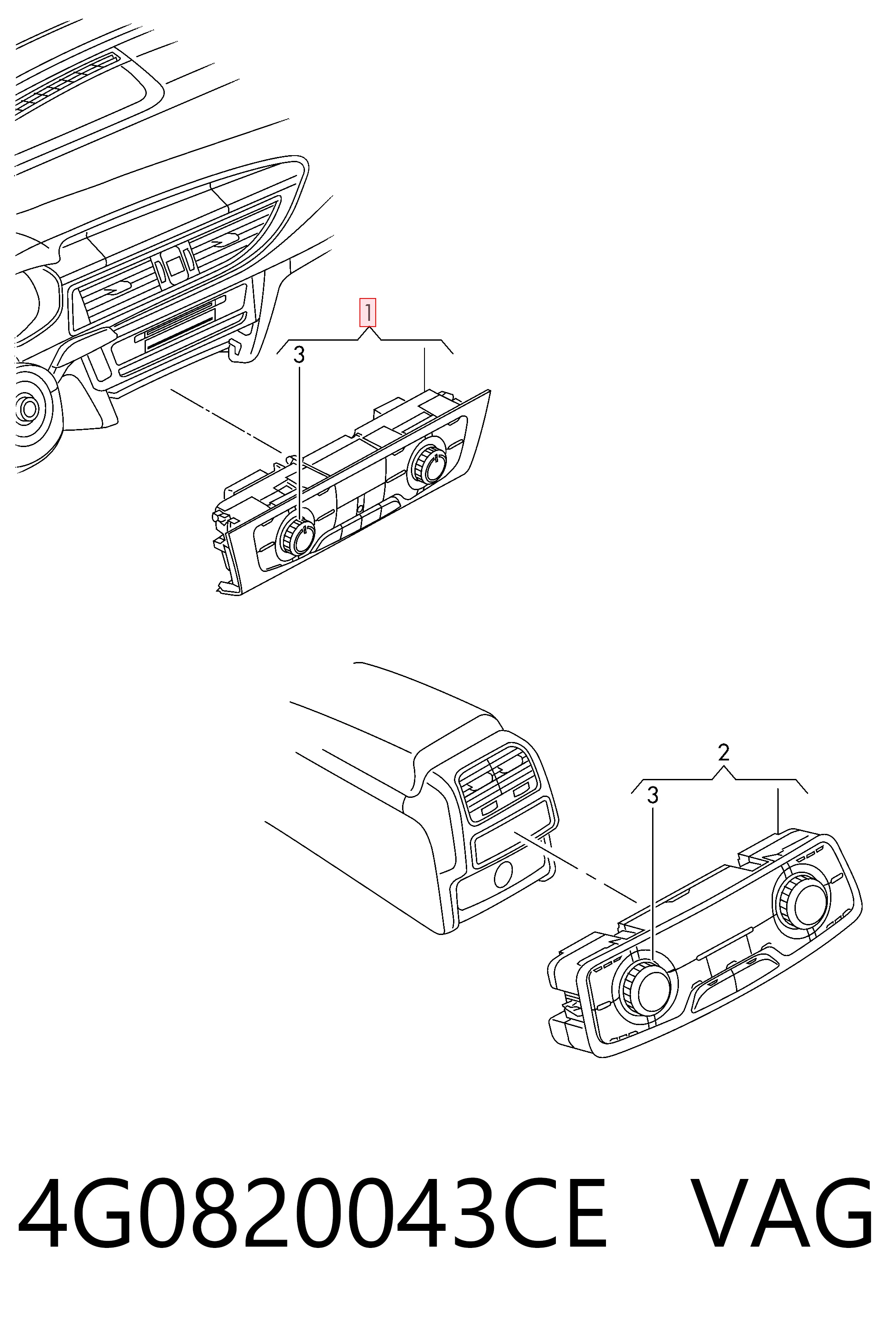 4G0820043CE VAG Unidade de controlo dos modos de aquecimento/condicionamento