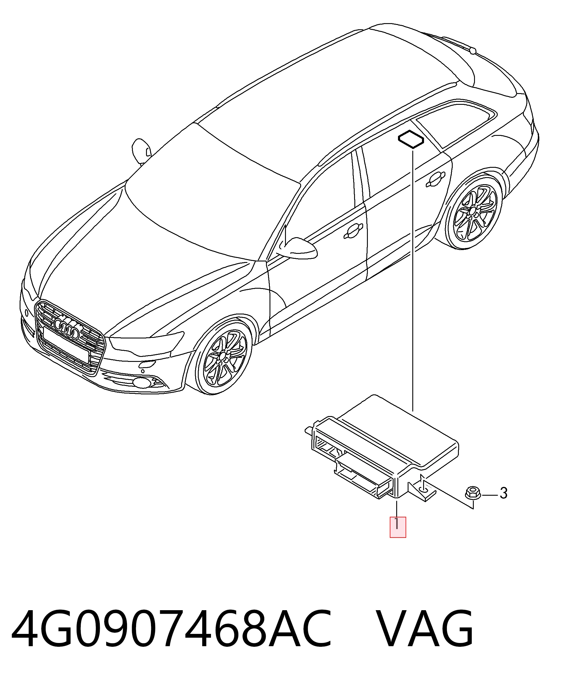 4G0907468AC VAG Módulo "Interface de diagnóstico"