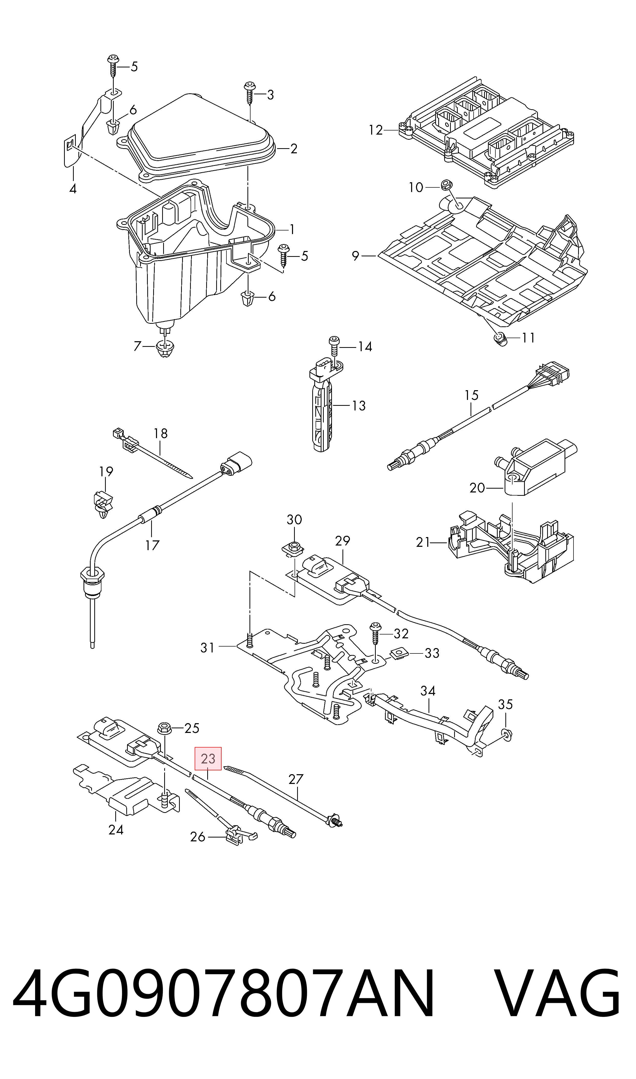 4G0907807AN VAG Sensor de óxidos de nitrogênio NOX