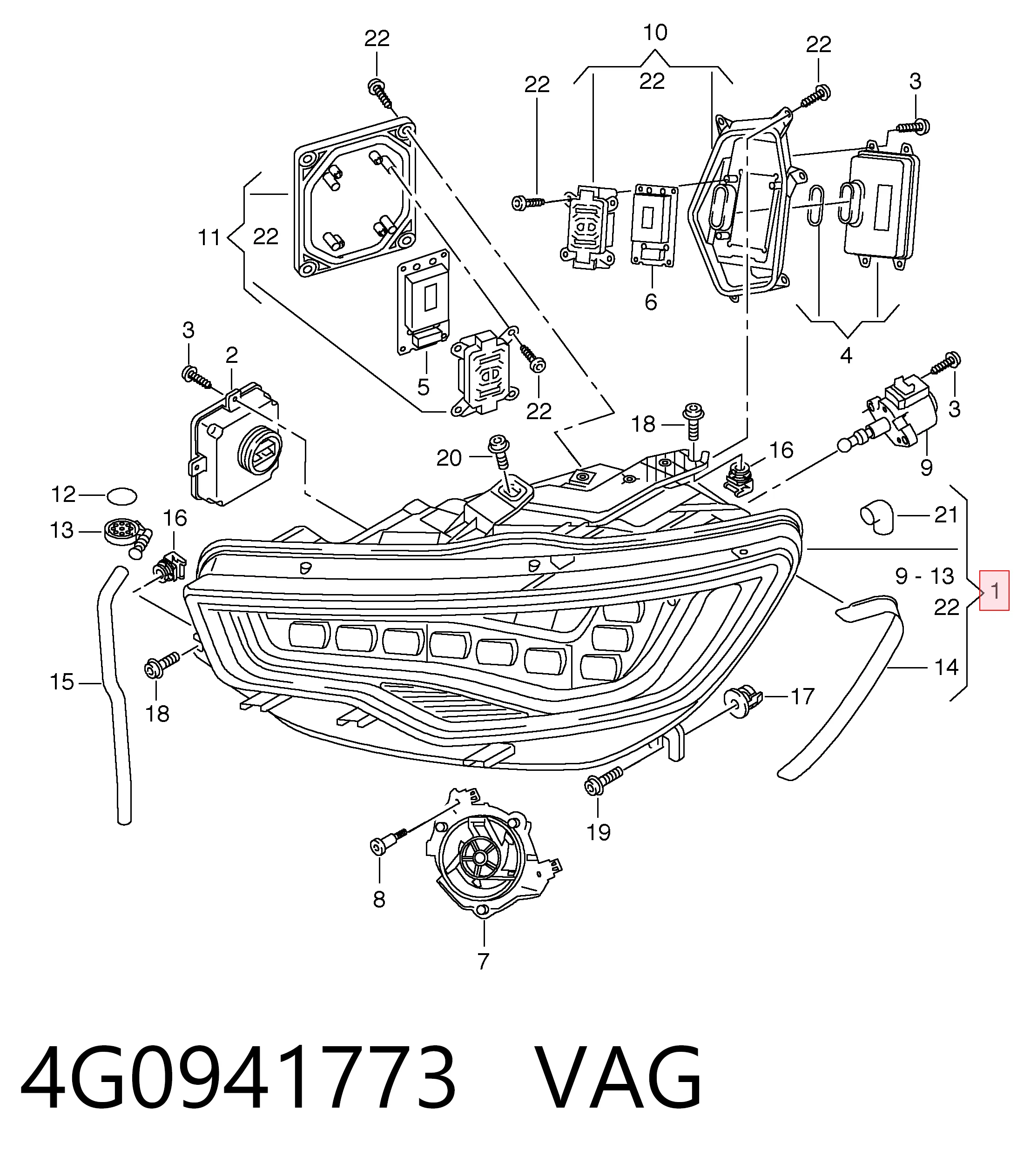 4G0941773 VAG Luz esquerda