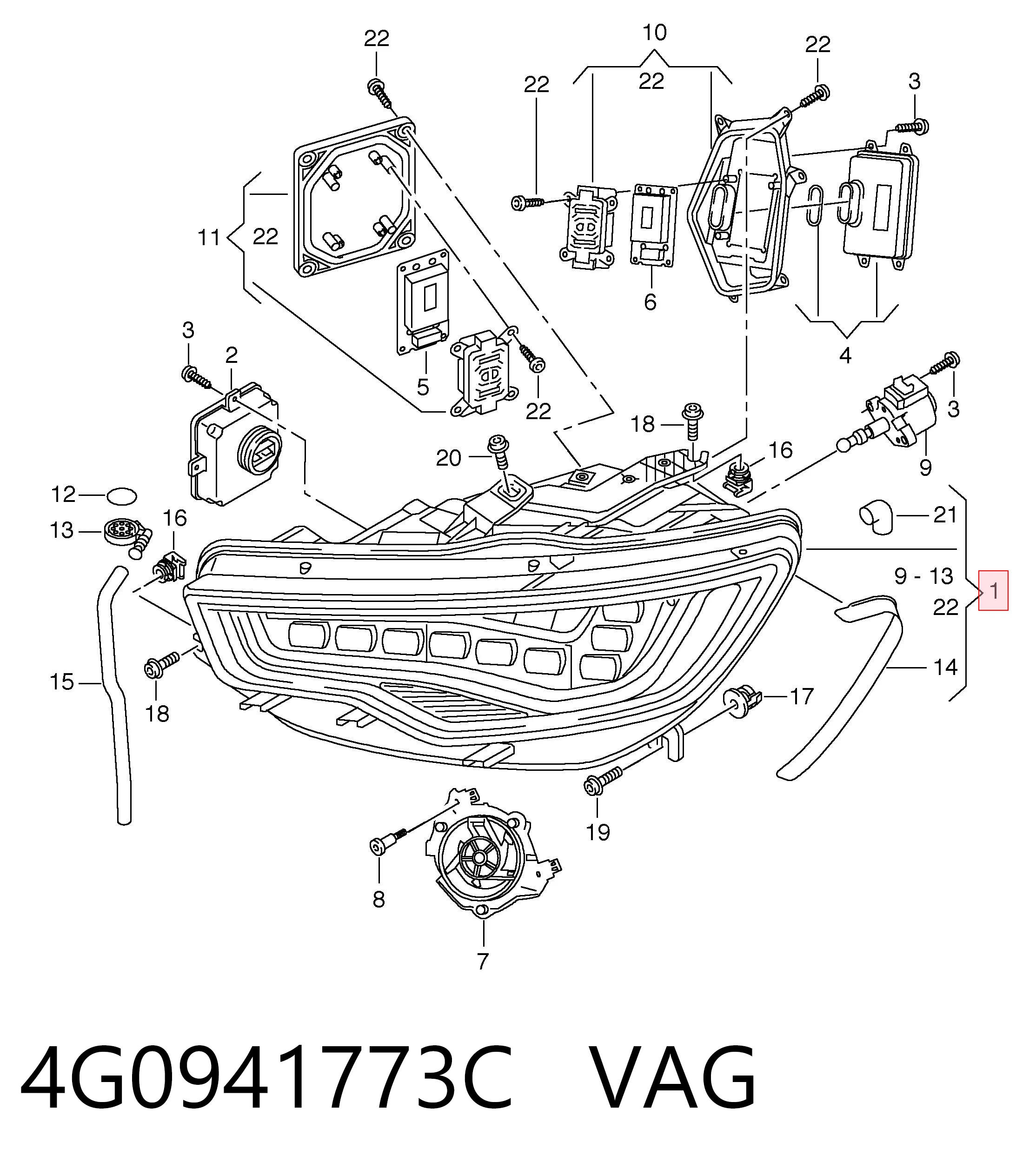 4G0941773C VAG Luz esquerda