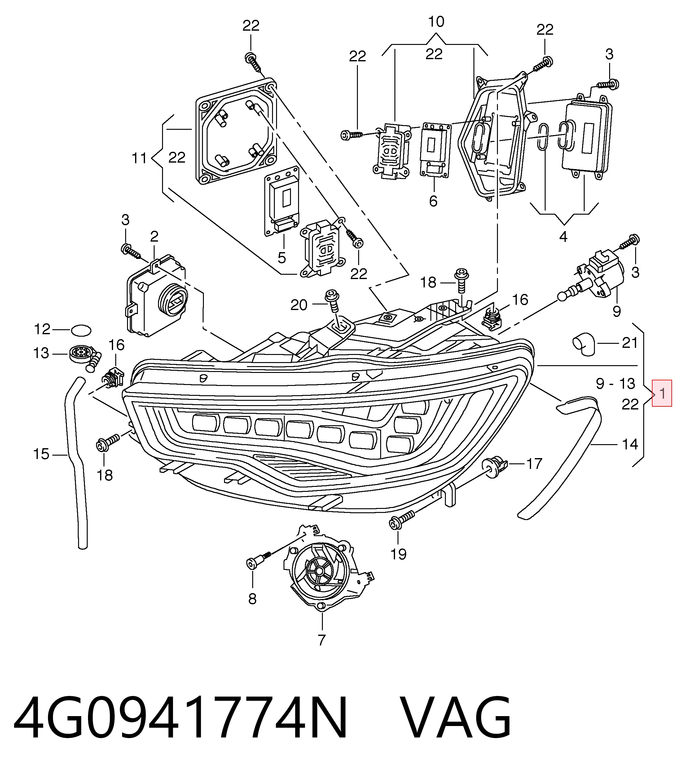4G0941774N VAG Luz direita