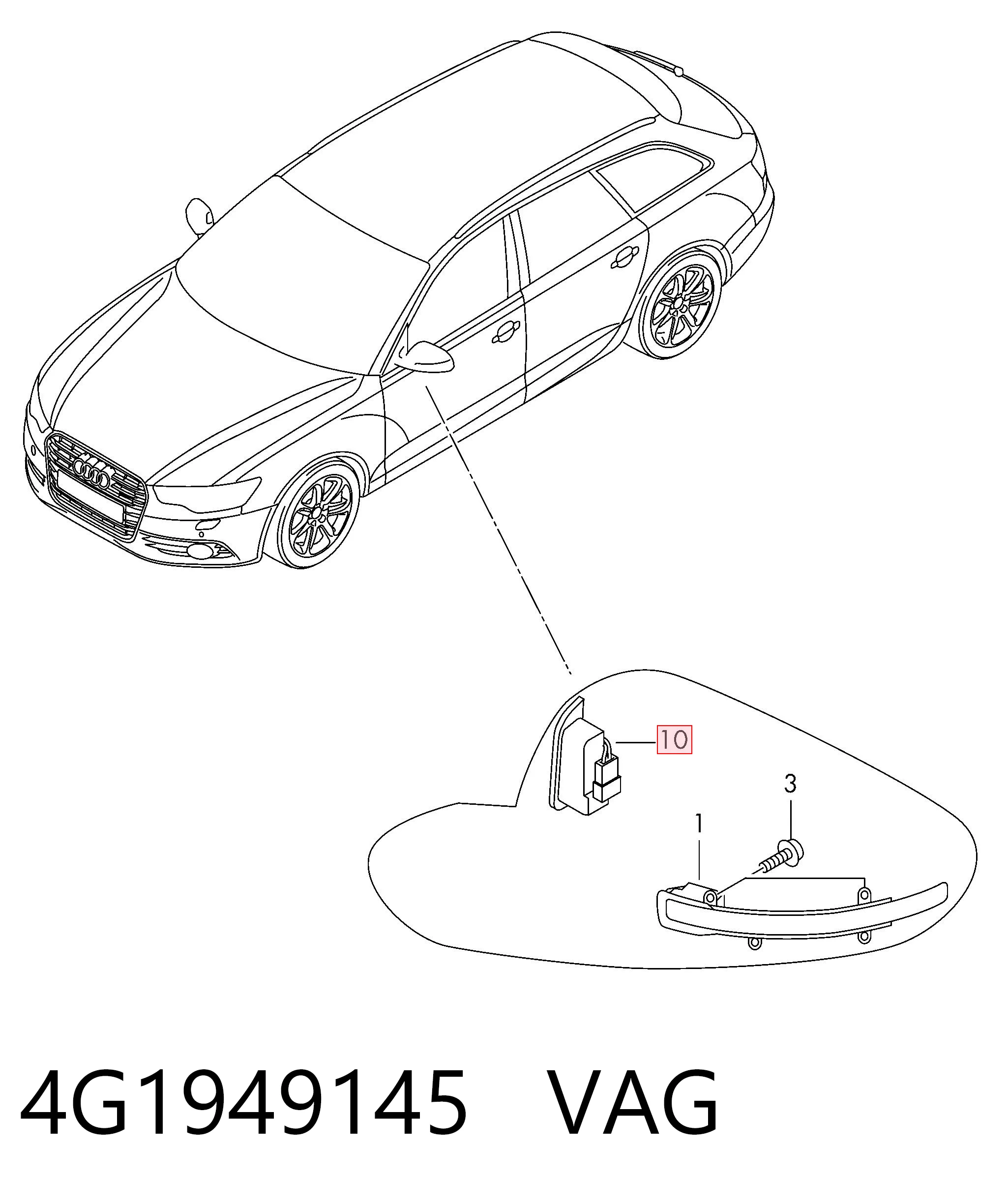 4G1949145 VAG Radar de mudança de faixa