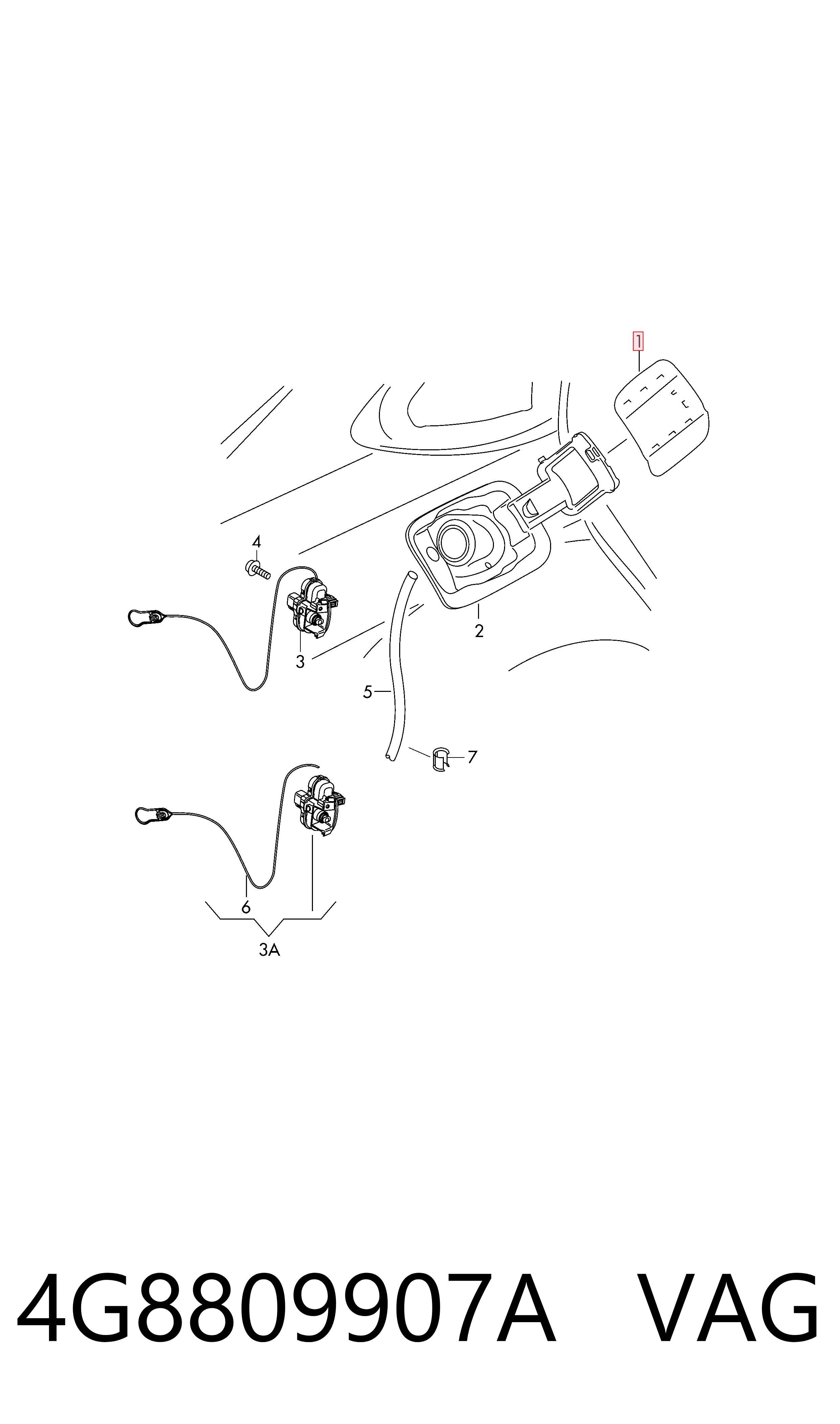 Alcapão do tanque de combustível para Audi A7 Sportback 4GA, 4GF