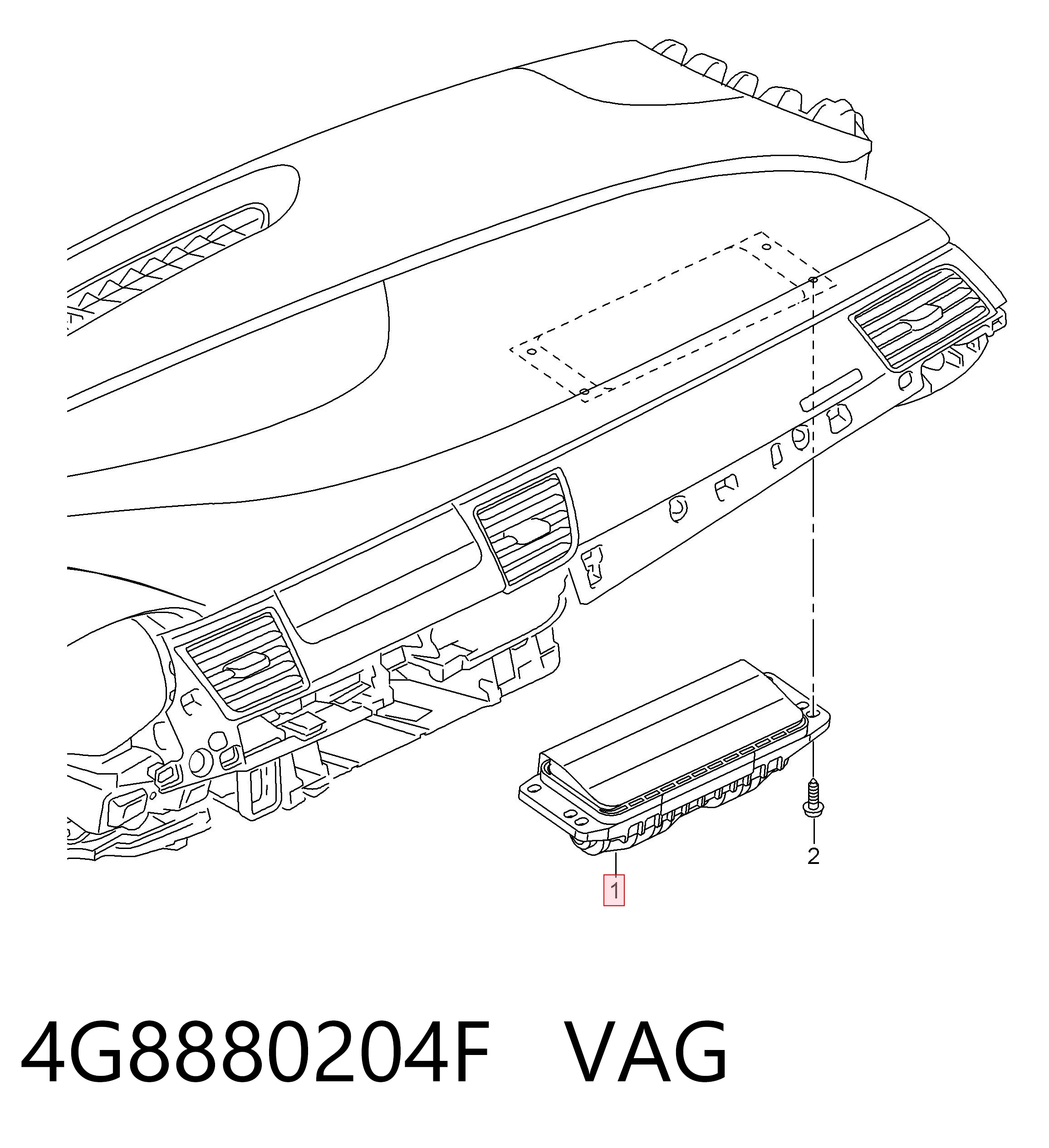 4G8880204F VAG Cinto de segurança (AIRBAG) de passageiro