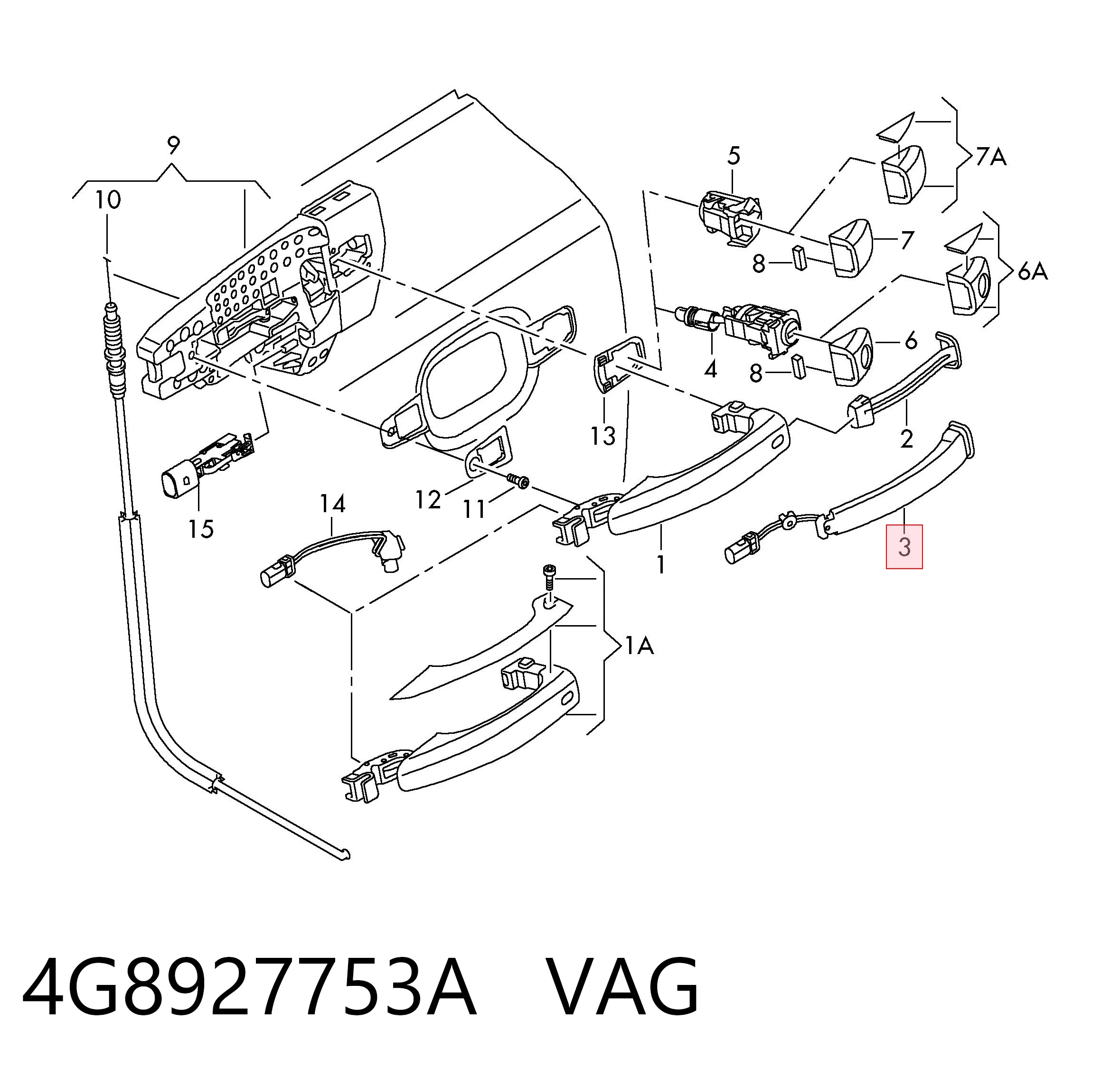 4G8927753A VAG Sensor de fechamento de portas (interruptor de fim de carreira)