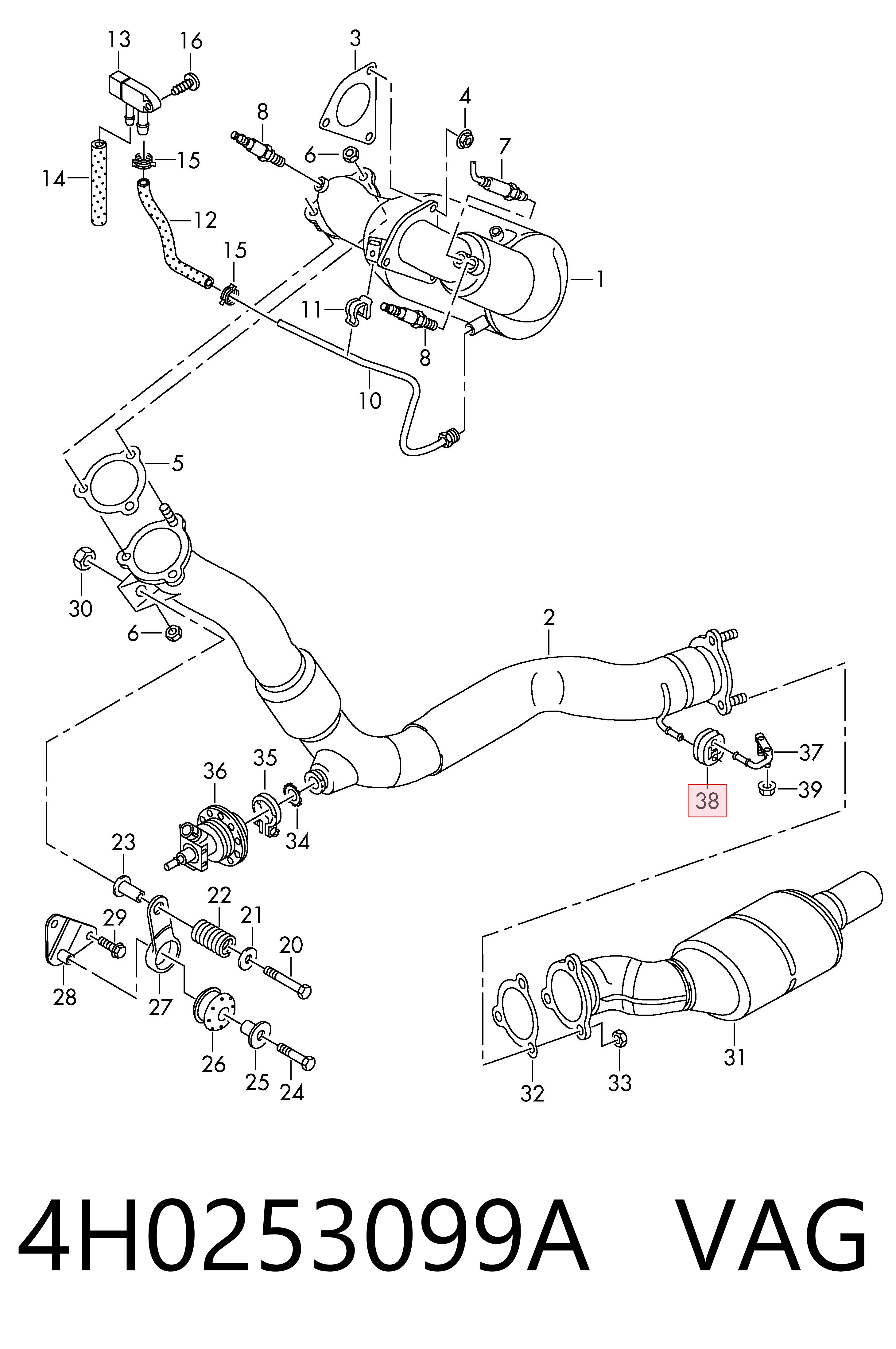 4H0253099A VAG Coxim de fixação do silenciador