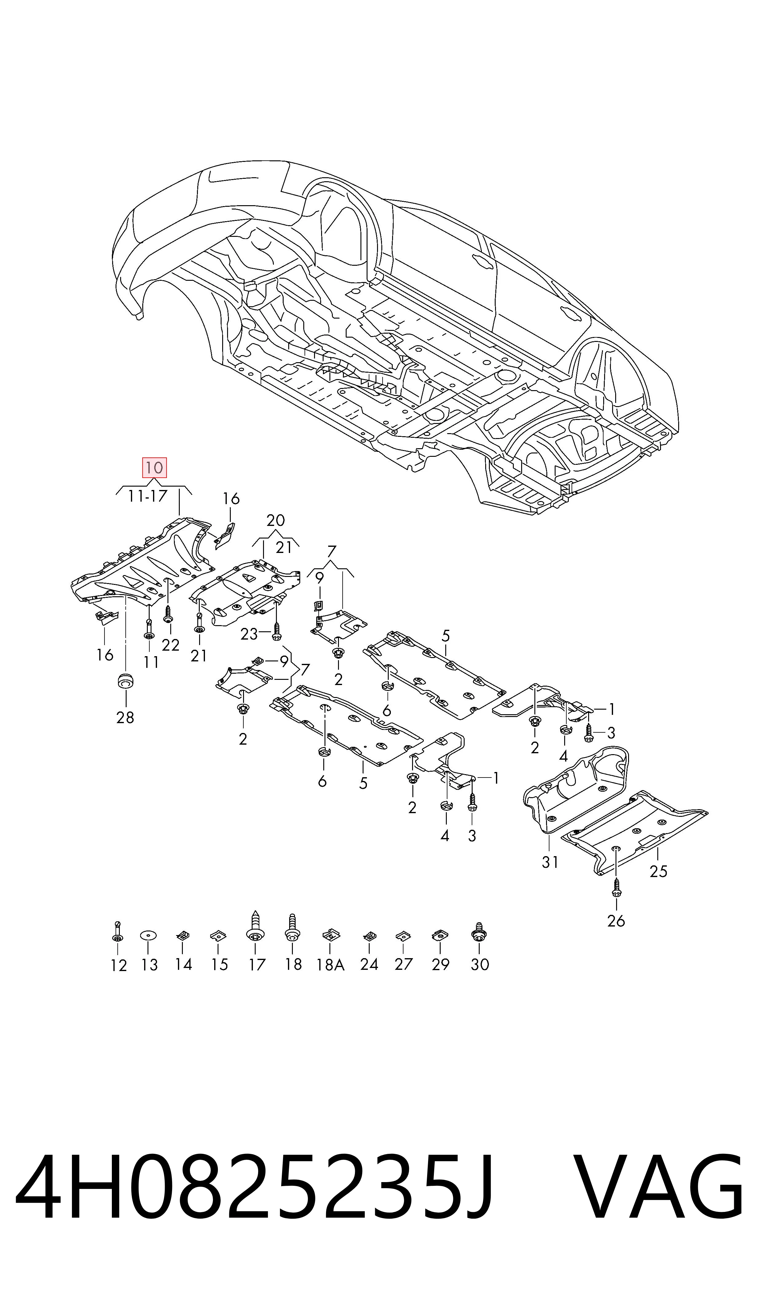 Compre Proteção de motor, de panela (da seção de motor) Audi A8 