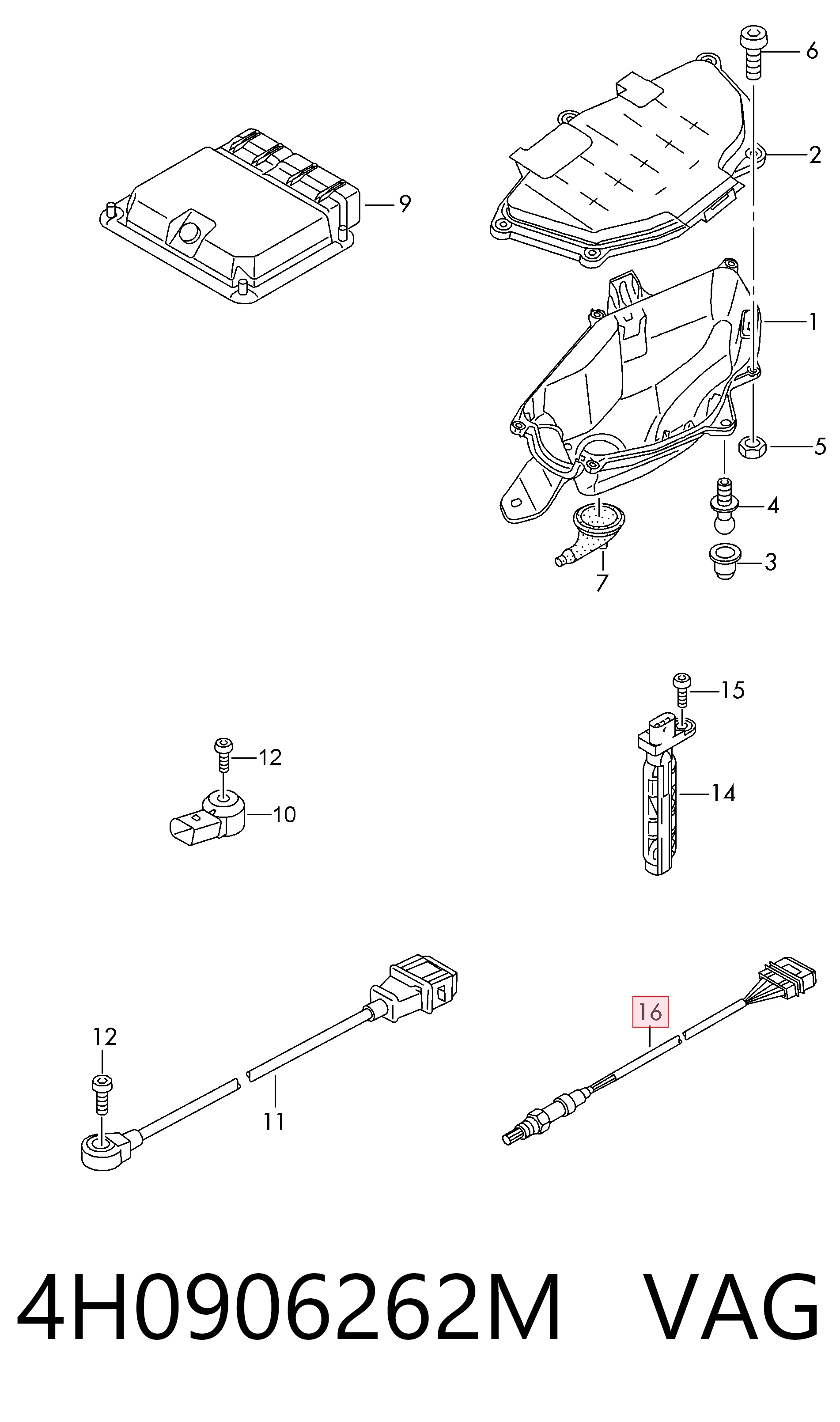 Sonda lambda, sensor esquerdo de oxigênio depois de catalisador VAG 4H0906262M preço, a partir de 153,50 USD