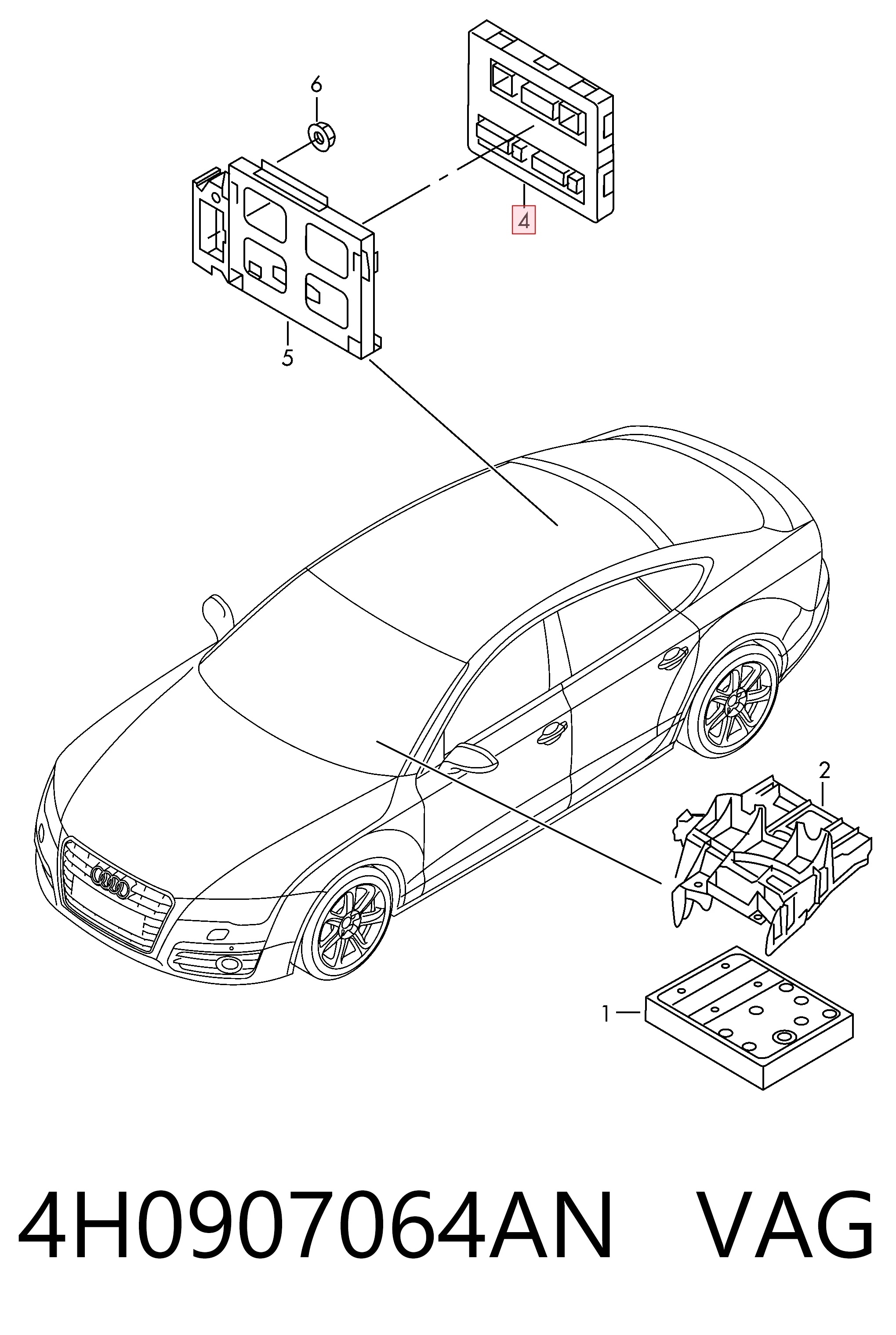 Unidade de conforto para Audi A7 4GA, 4GF