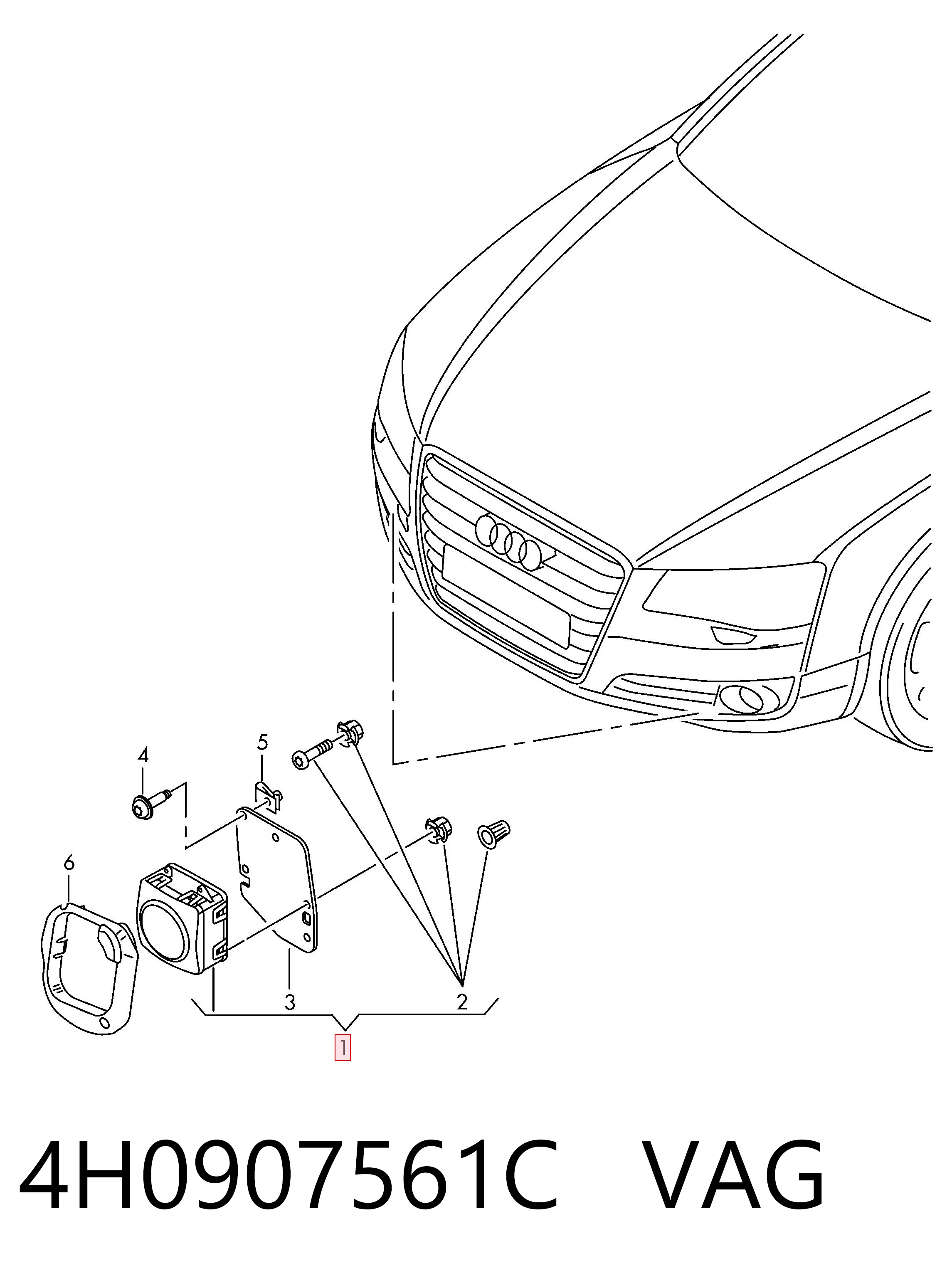 4H0907561C VAG Sensor de radar de distância