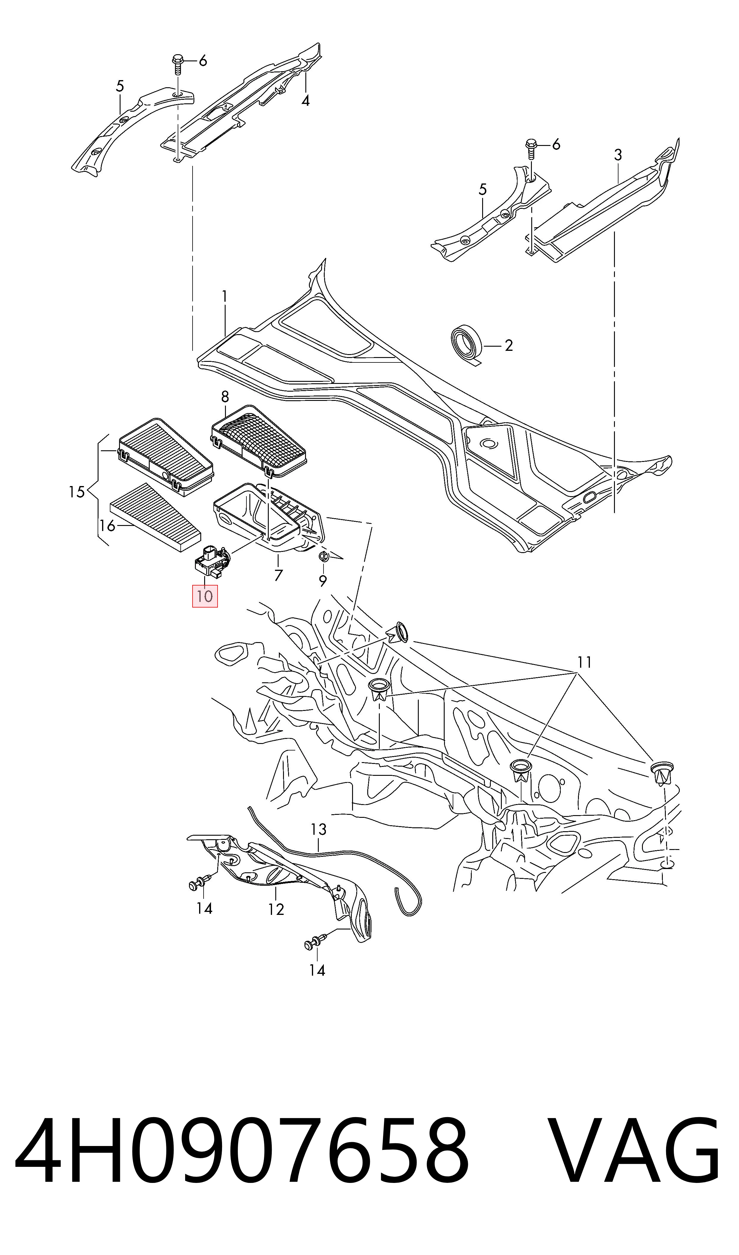 4H0907658 VAG Sensor de sujidade de ar