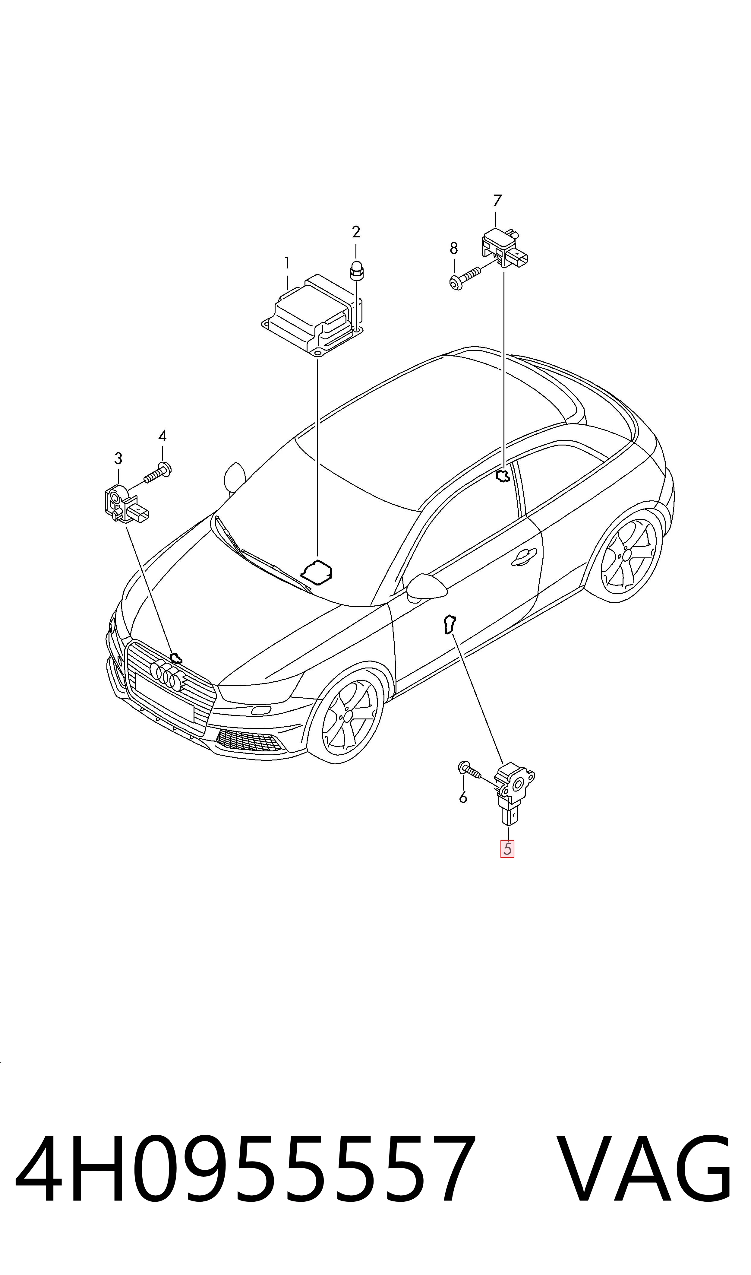 Sensor AIRBAG dianteiro VAG 4H0955557 preço, a partir de 32,40 USD