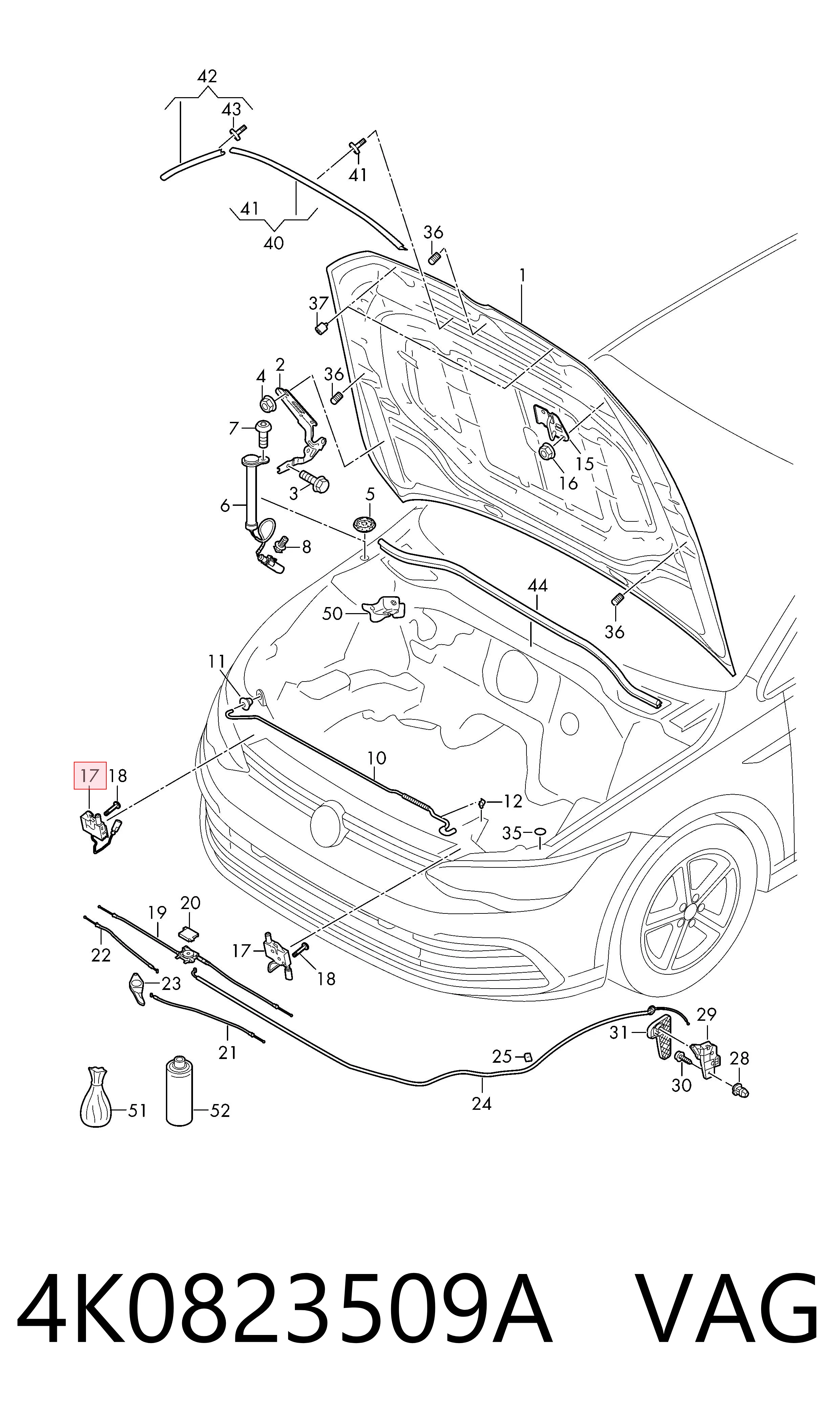 Fecho da capota Seat Leon IV KL8, KLD