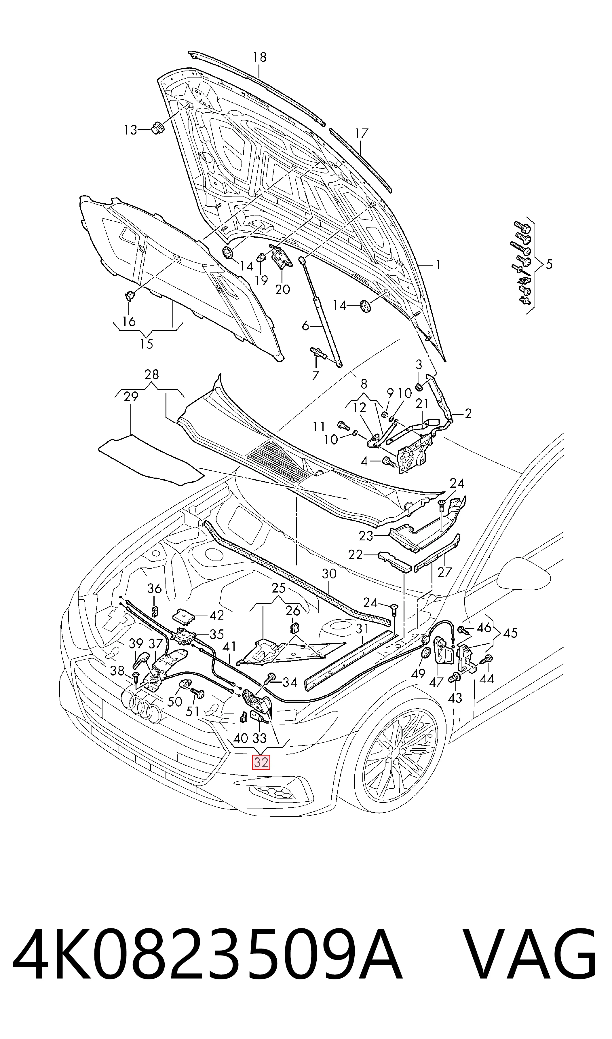  Fecho da capota Seat Leon IV carrinha (KL8, KLD) (2020 - 2026) IV